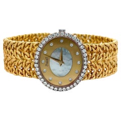 Piaget 1.56 Carat Round Brilliant G VS2 Diamond 18 Karat Yellow Gold Wrist Watch
