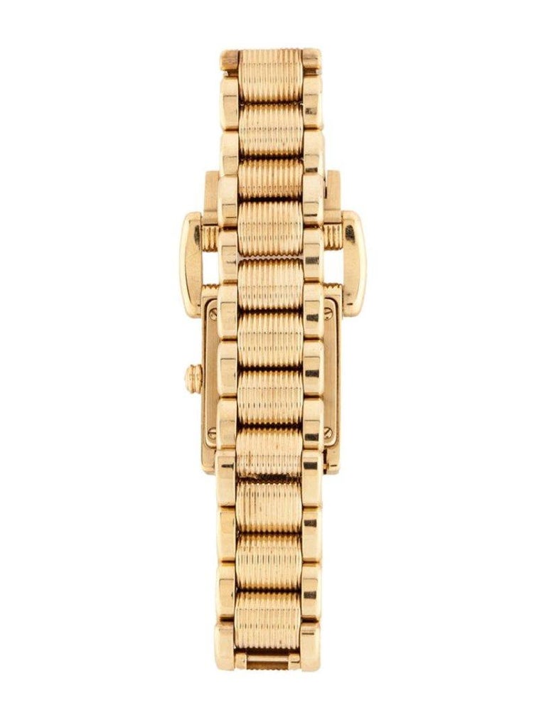 Modern  Piaget 18 Karat 750 Solid Gold Diamond Watch Tan Colored Dial Miss Protocole For Sale