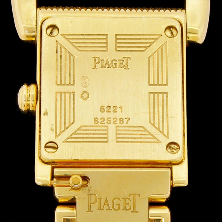  Piaget 18 Karat 750 Solid Gold Diamond Watch Tan Colored Dial Miss Protocole For Sale 1