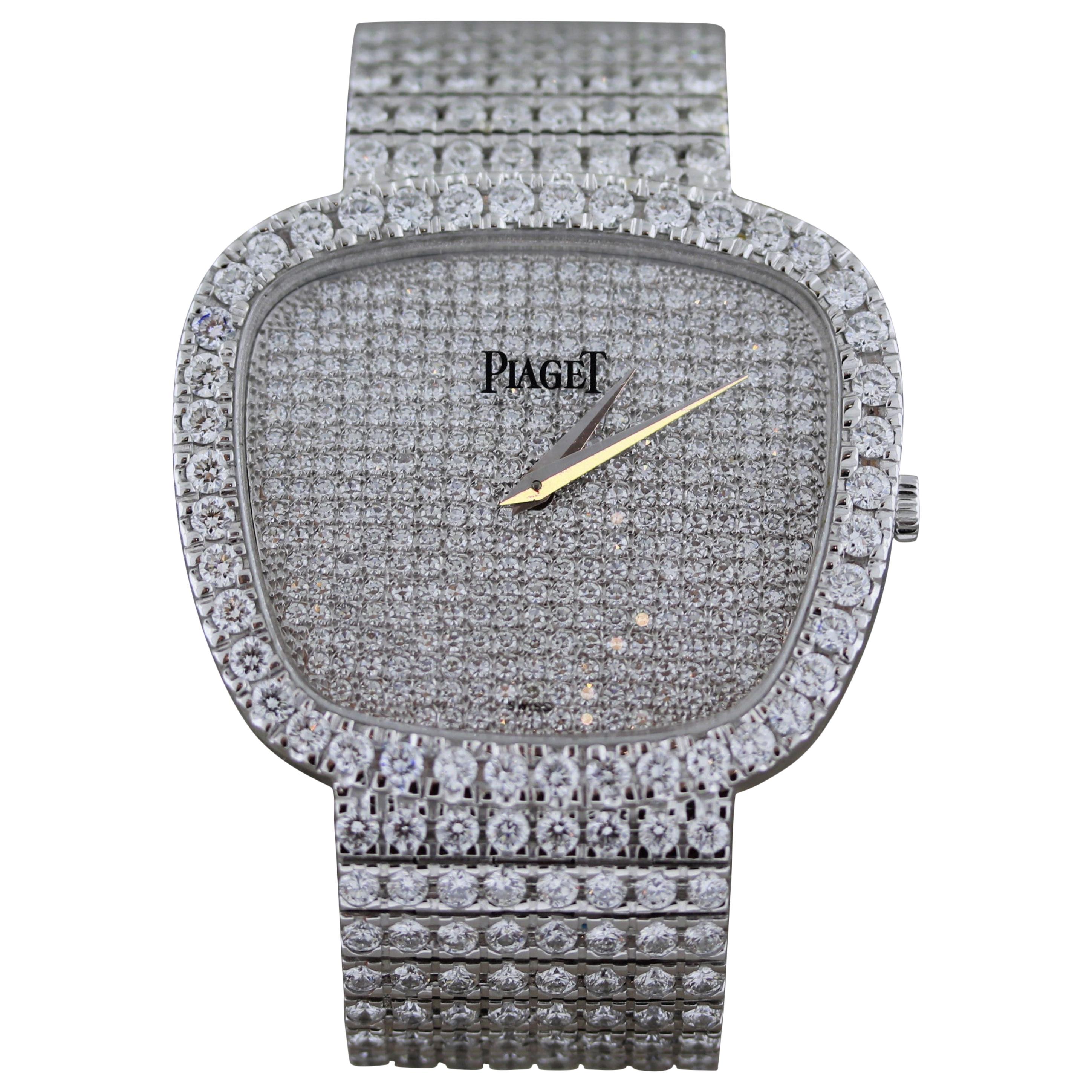 Piaget 18 Karat White Gold and Diamond Wristwatch