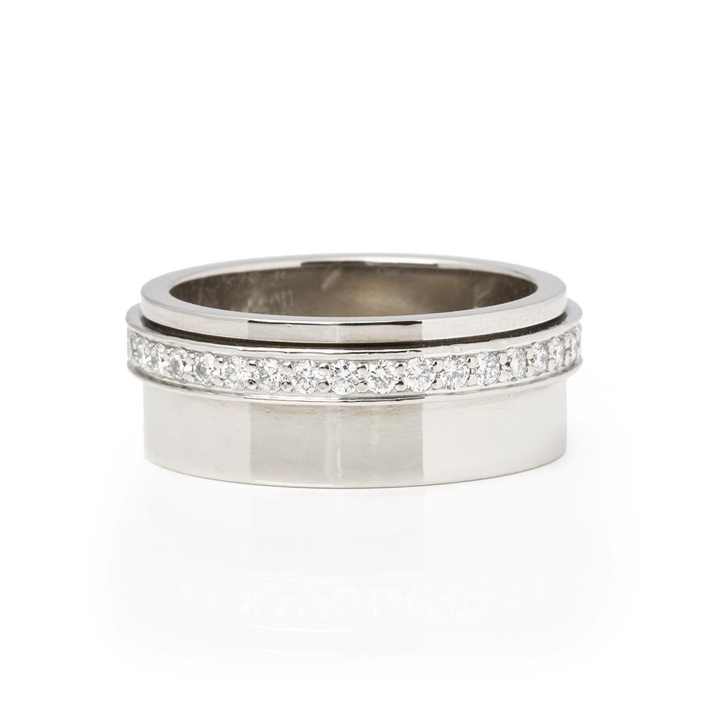 Round Cut Piaget 18 Karat White Gold Diamond Possession Ring