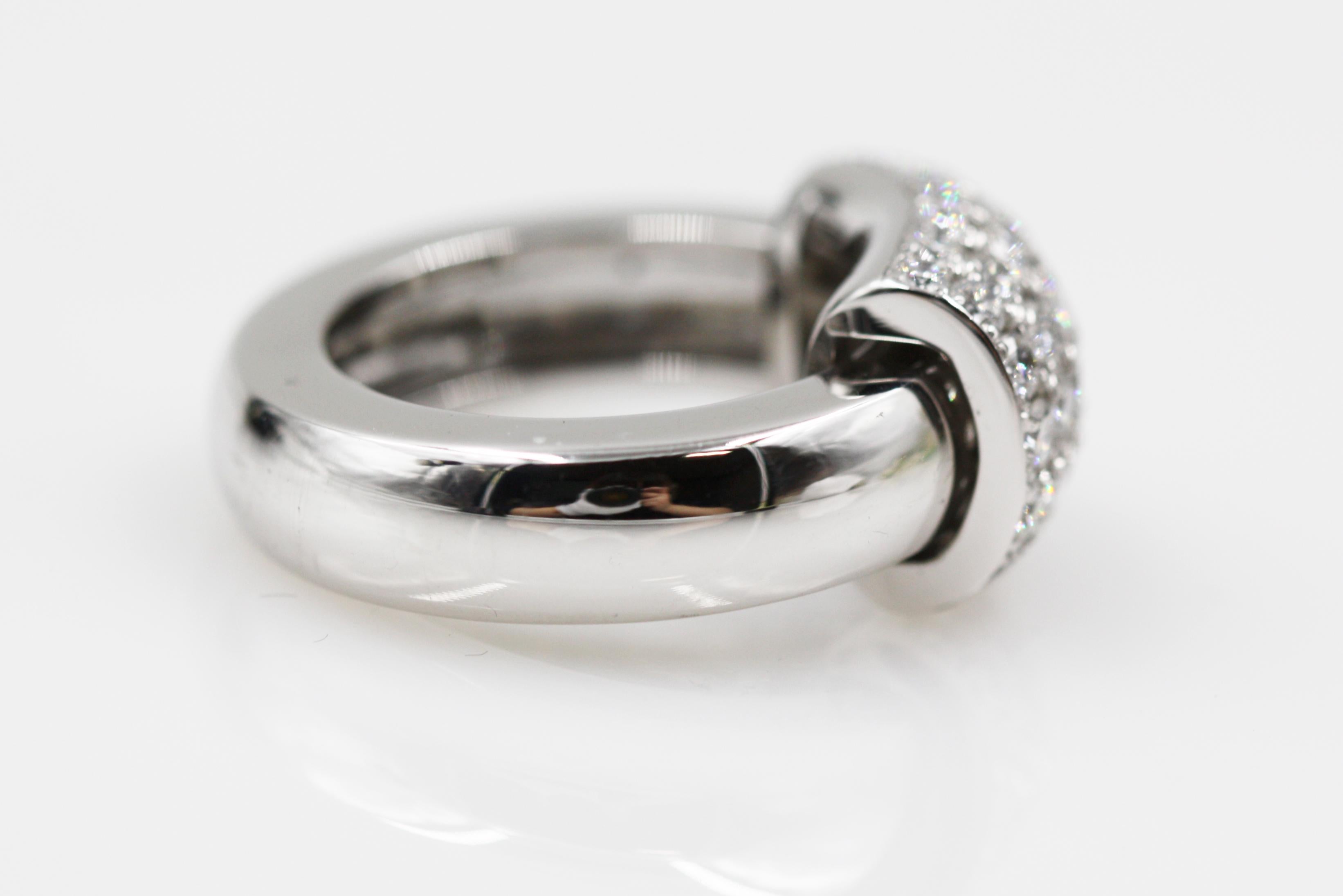 Women's Piaget 18 Karat White Gold Diamond Ring For Sale