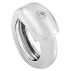 Piaget 18 Karat White Gold Diamond Solitaire Band Ring
