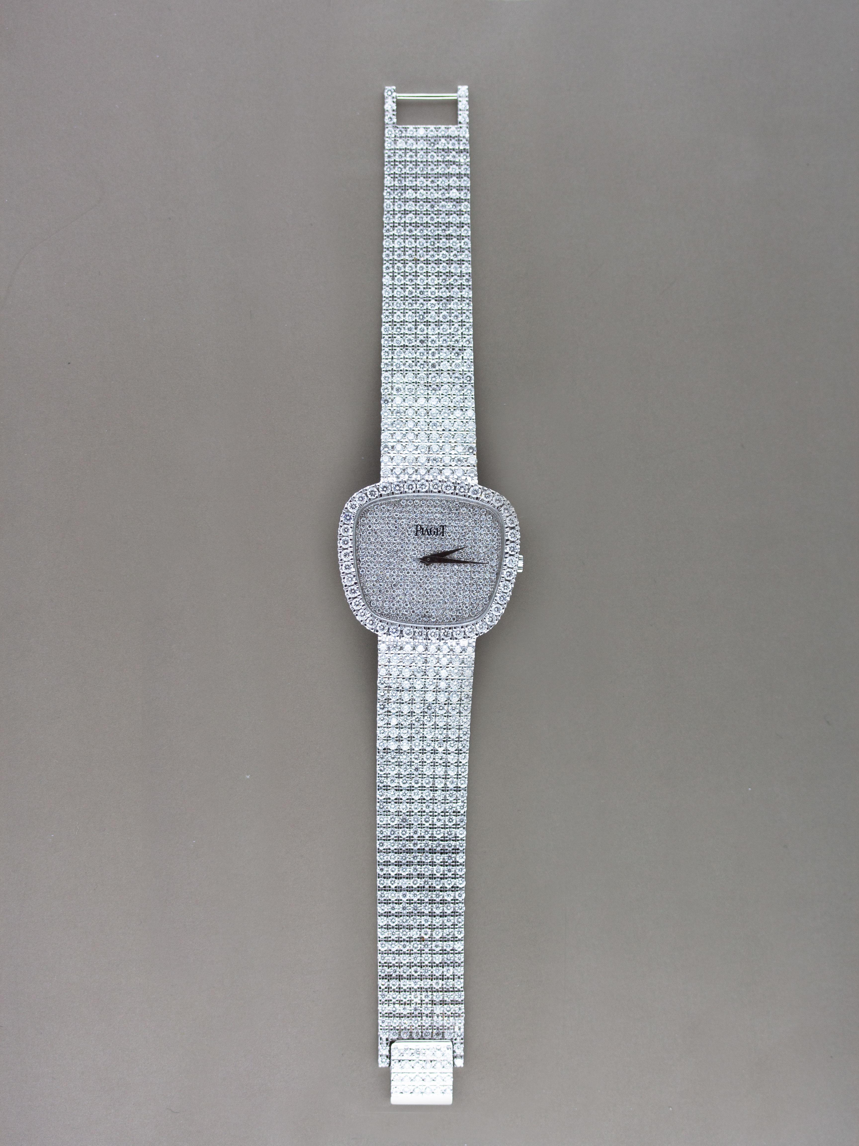 Women's Piaget 18 Karat White Gold and Diamond Wristwatch