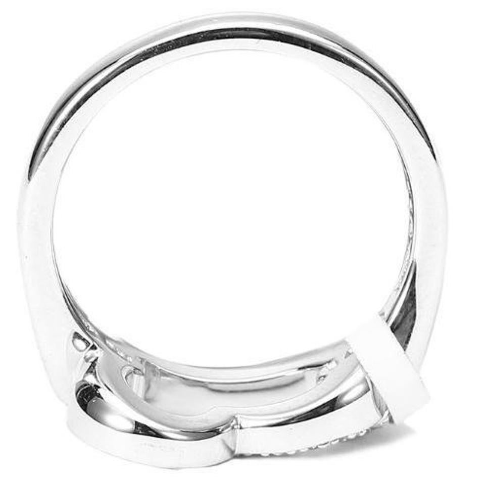 Women's Piaget 18 Karat White Gold Heart Ring, Diamond For Sale