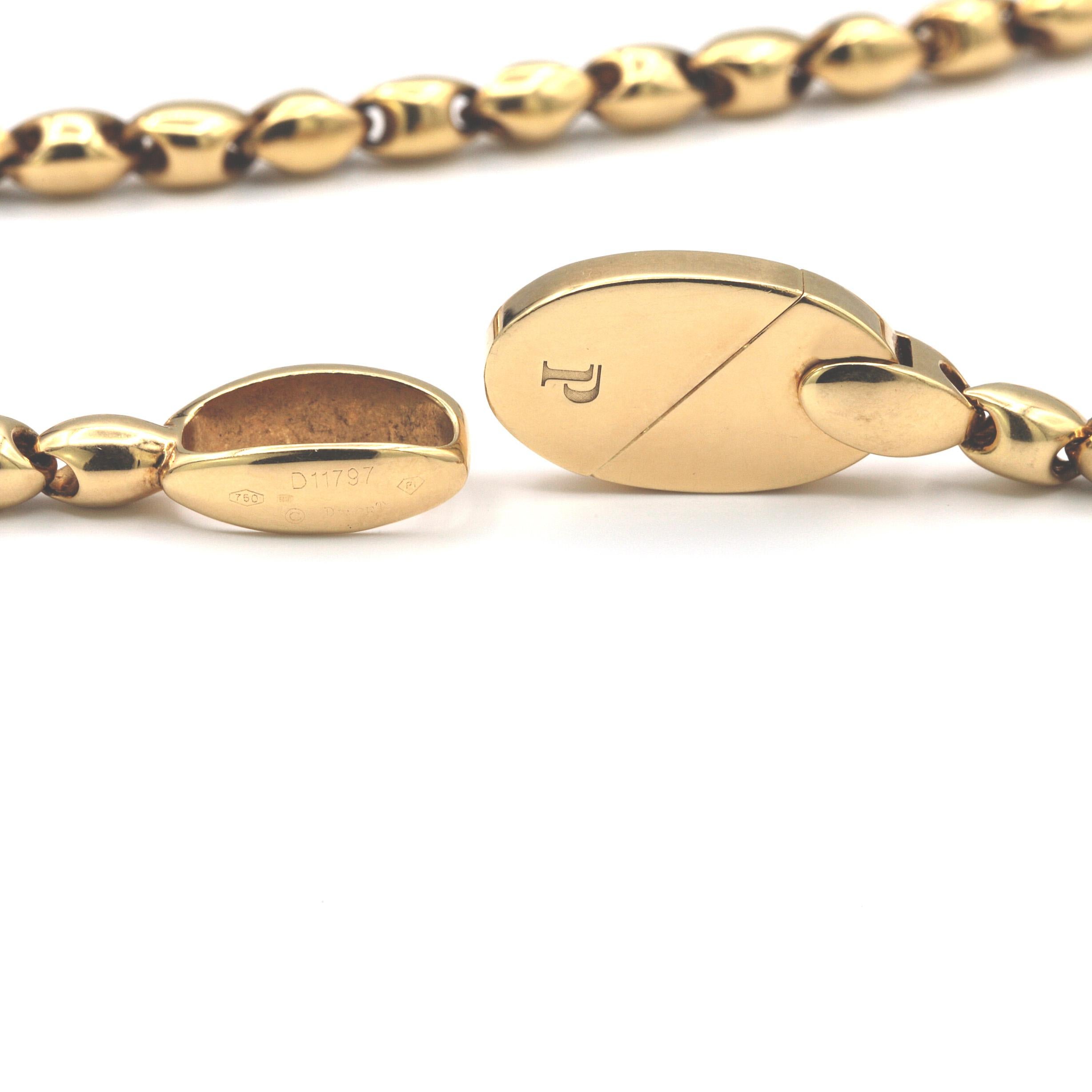 Piaget 18 Karat Yellow Gold Diamond Deformation Heart Motif Necklace In Excellent Condition In Los Angeles, CA