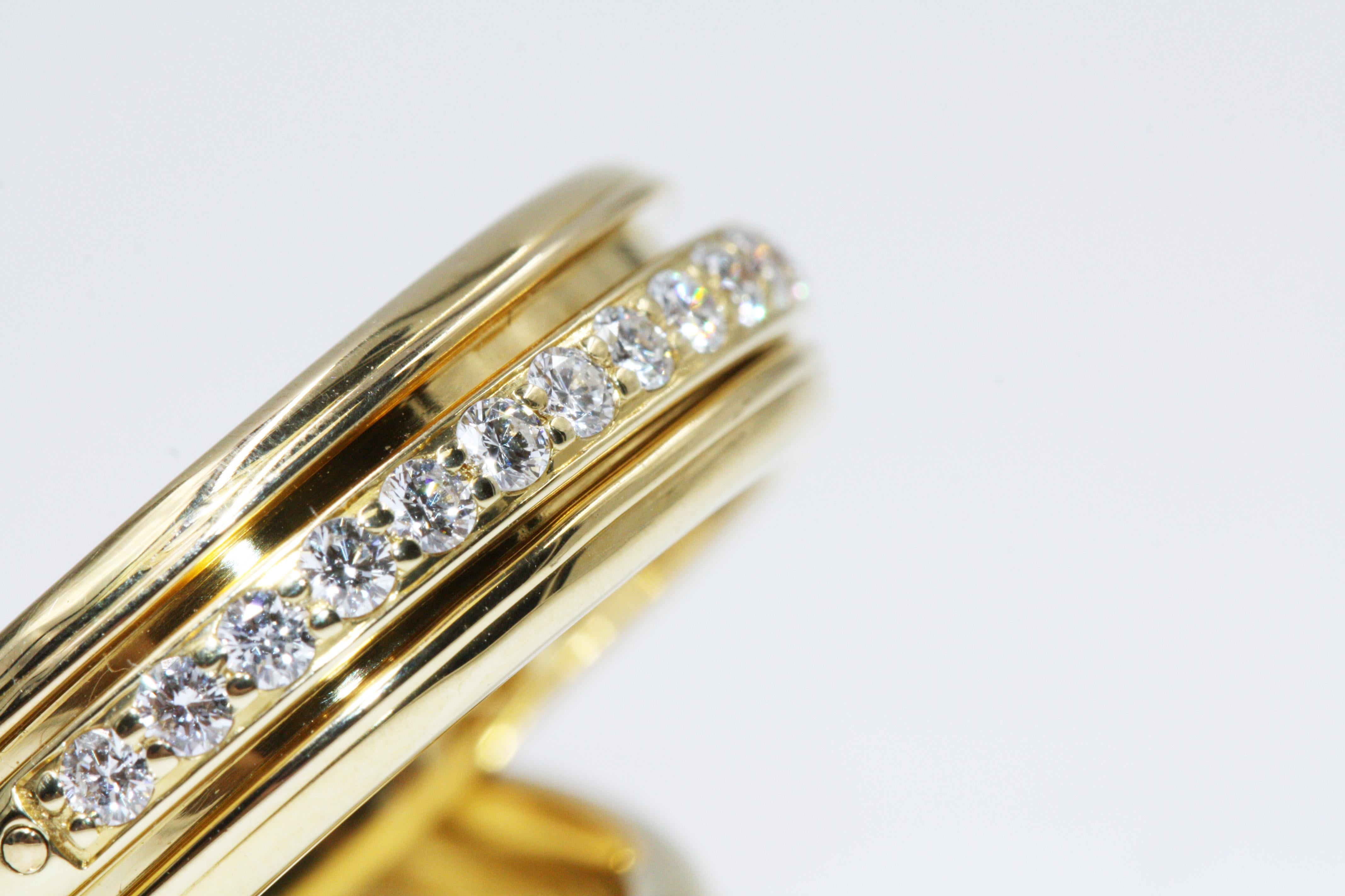 Women's Piaget 18 Karat Yellow Gold Diamond Earrings For Sale