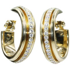 Piaget 18 Karat Yellow Gold Diamond Earrings