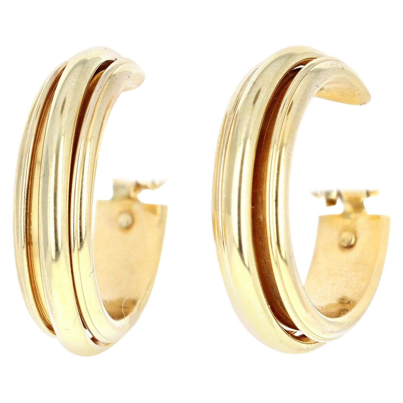 Piaget 18 Karat Yellow Gold Hoop Clip-On Earrings 14.1g