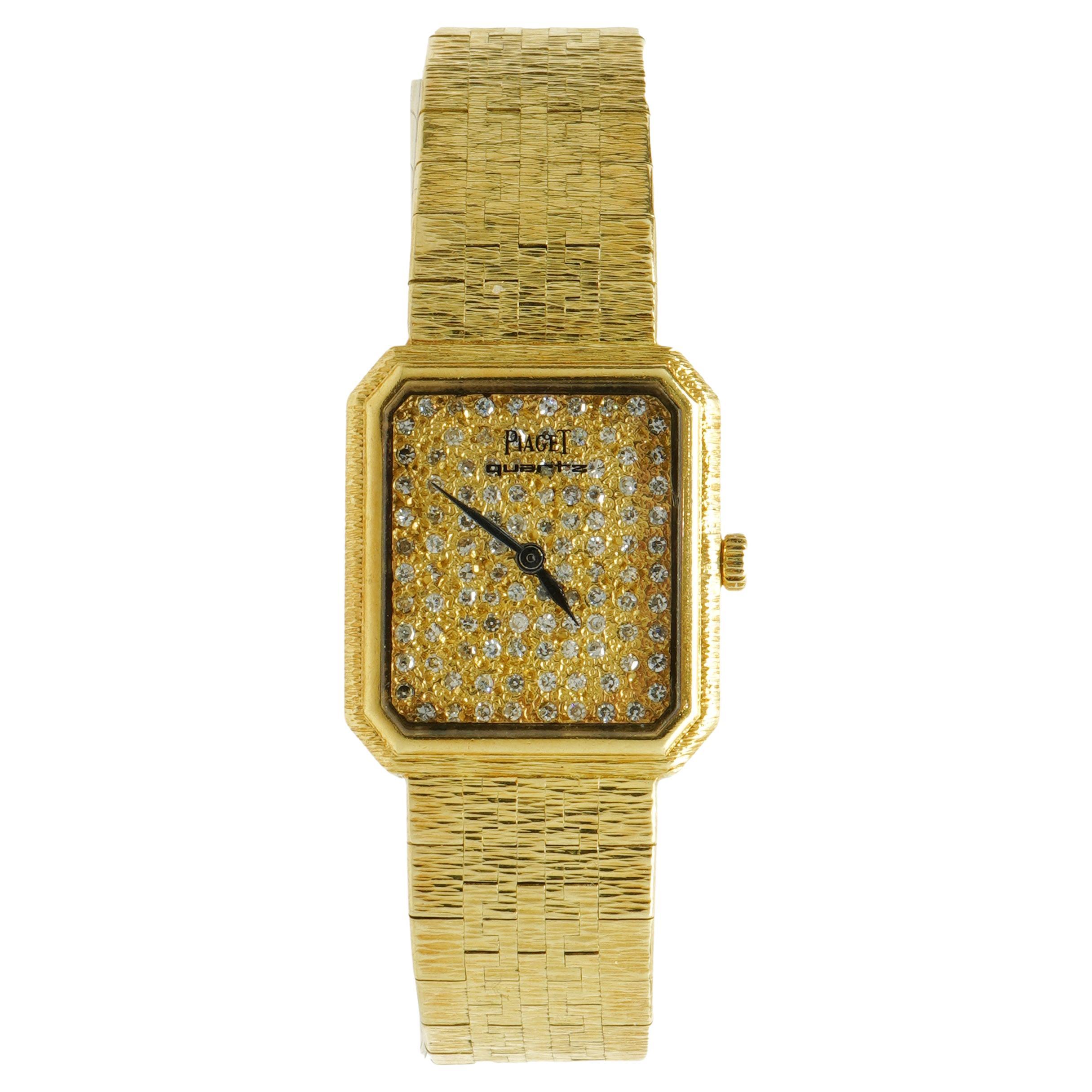 Piaget 18 Karat Yellow Gold Ladies Quartz Watch For Sale