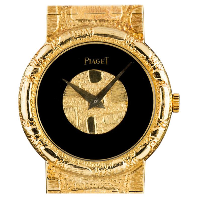 Piaget 18 Karat Yellow Gold Onyx Dial Ladies Dress Watch 9040 A80