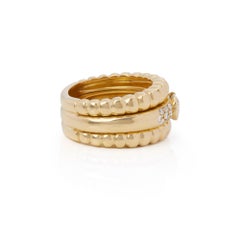 Piaget 18 Karat Yellow Gold Oval & Round Cut Diamond Dress Band Ring
