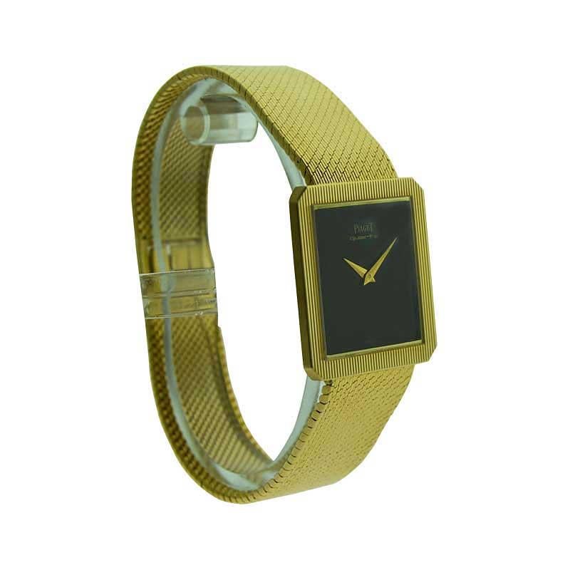 Piaget 18 Karat Yellow Gold Quartz Dress Style Bracelet Watch, circa 1970s 3