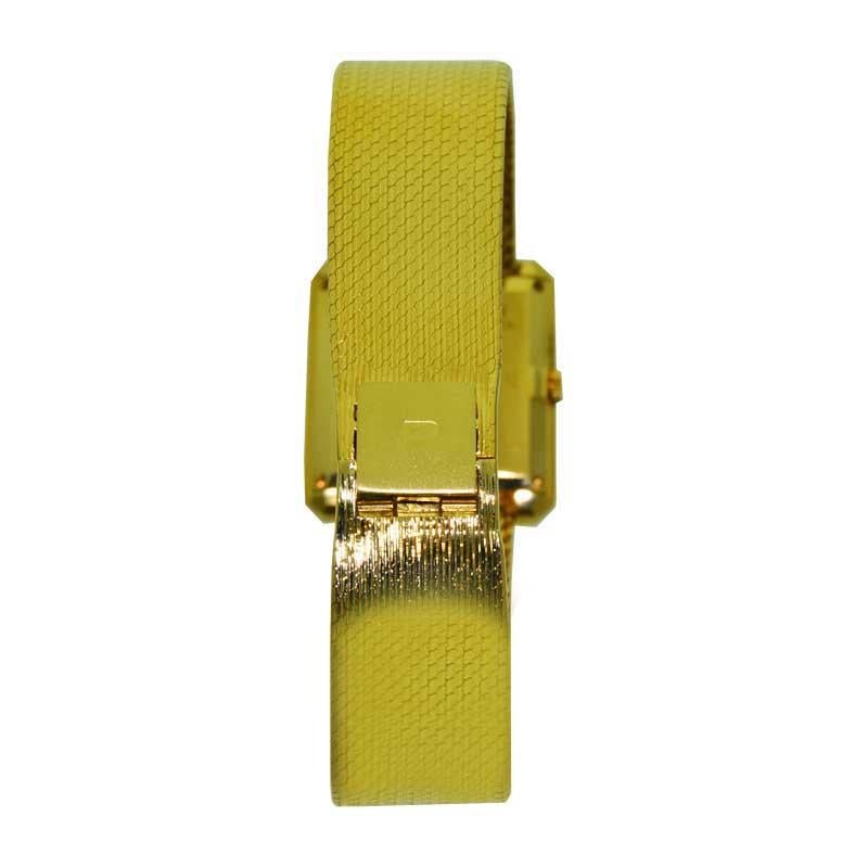 Piaget 18 Karat Yellow Gold Quartz Dress Style Bracelet Watch, circa 1970s 5