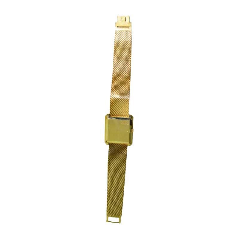 Piaget 18 Karat Yellow Gold Quartz Dress Style Bracelet Watch, circa 1970s 7