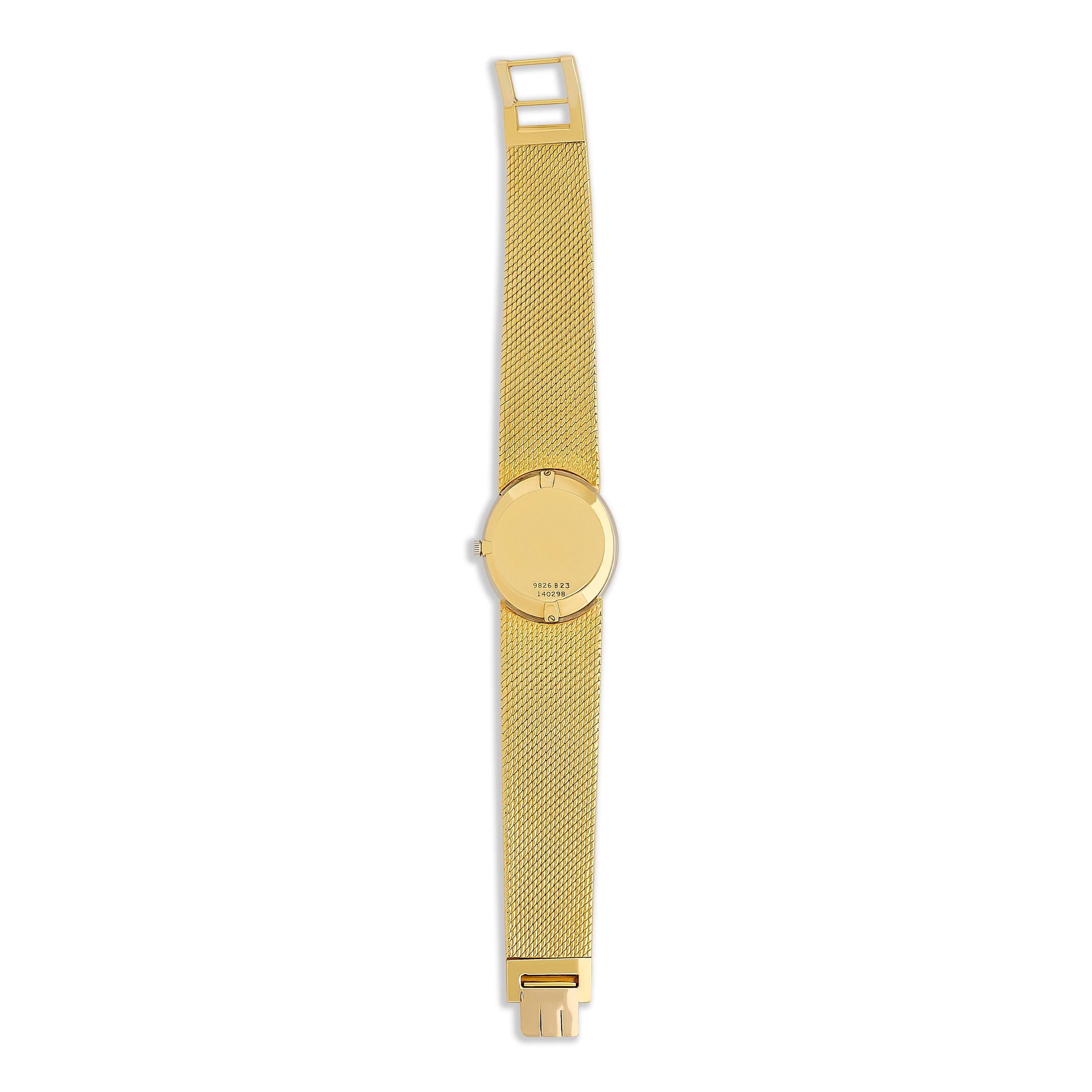 Piaget 18 Karat Yellow Gold Tiger's Eye Dial and Diamond Halo Watch, 6.25-6.5