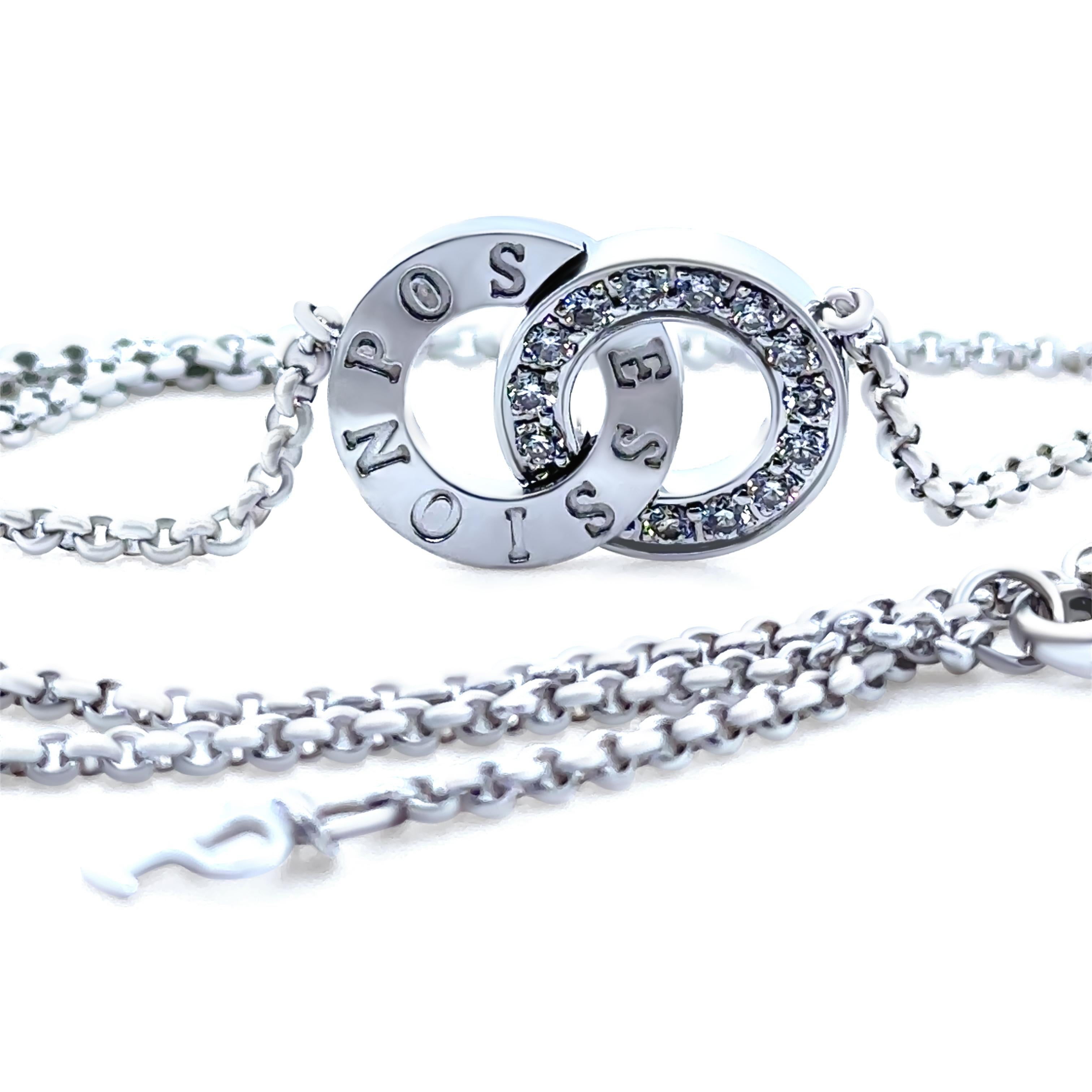 Piaget Collana Toi Moi Possession in oro bianco 18ct con diamanti 0,32ct in vendita 1