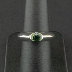 Vintage PIAGET 18ct White Gold Green Sapphire and Diamond Ring Size O 9.2g
