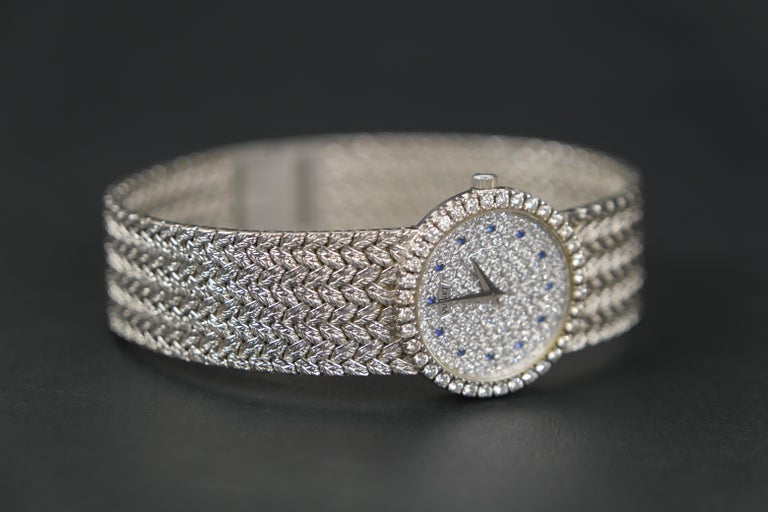 Piaget 18K Diamond Face White Gold 8706 D2 In Excellent Condition For Sale In Bradford, Ontario