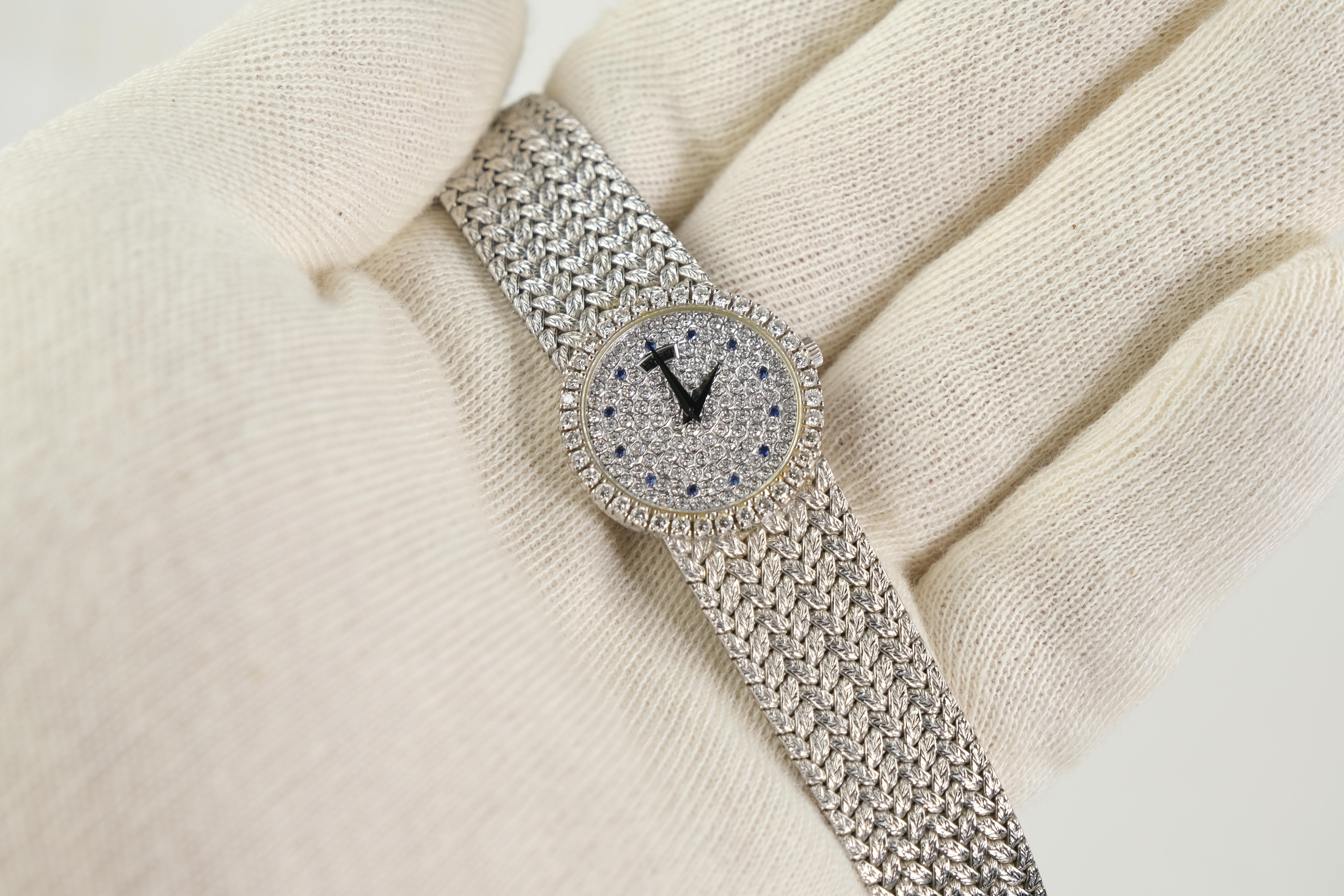 Women's Piaget 18K Diamond Face White Gold 8706 D2 For Sale