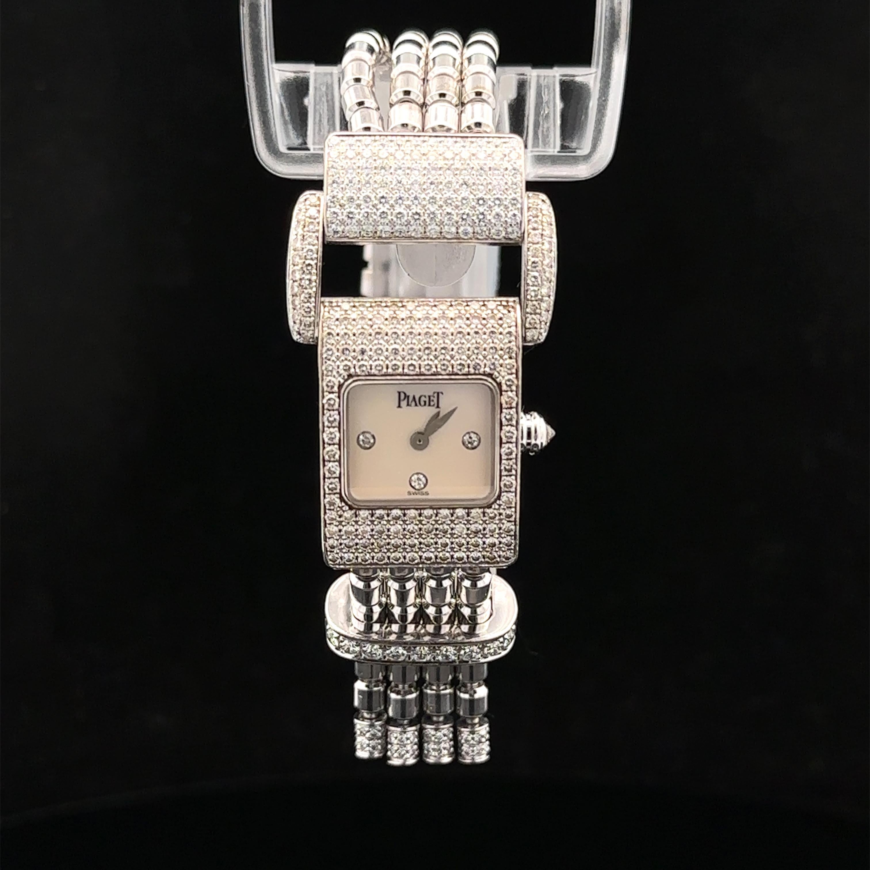 Piaget 18k Gold Miss Protocole 17mm Diamond Wrist Watch Tassel Bracelet Ref 5225 For Sale 5