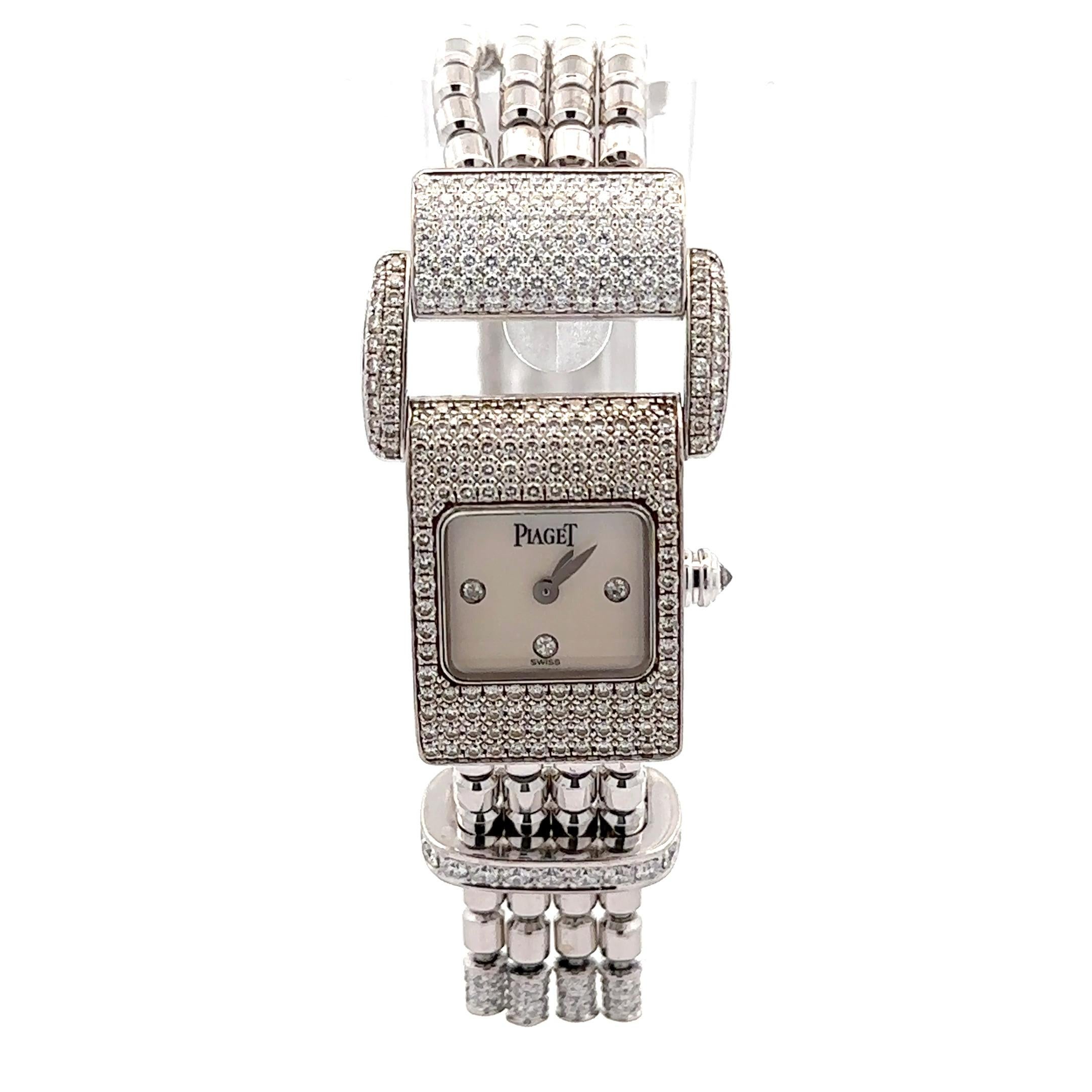 Piaget 18k Gold Miss Protocole 17mm Diamond Wrist Watch Tassel Bracelet Ref 5225 For Sale 6