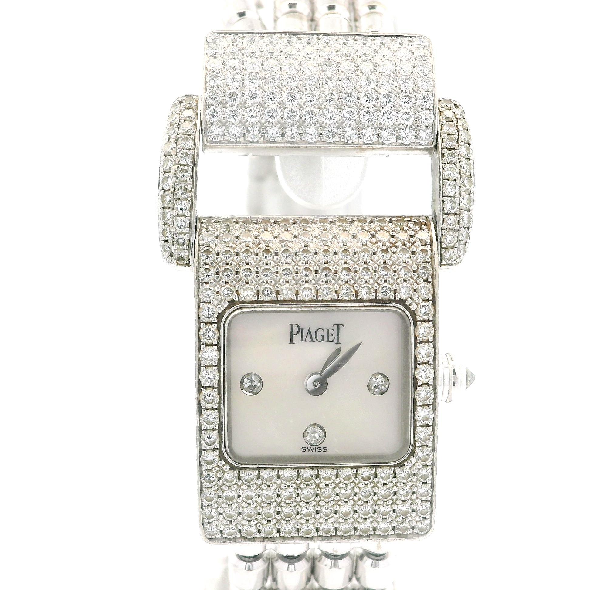 Piaget 18k Gold Miss Protocole 17mm Diamond Wrist Watch Tassel Bracelet Ref 5225 For Sale 10