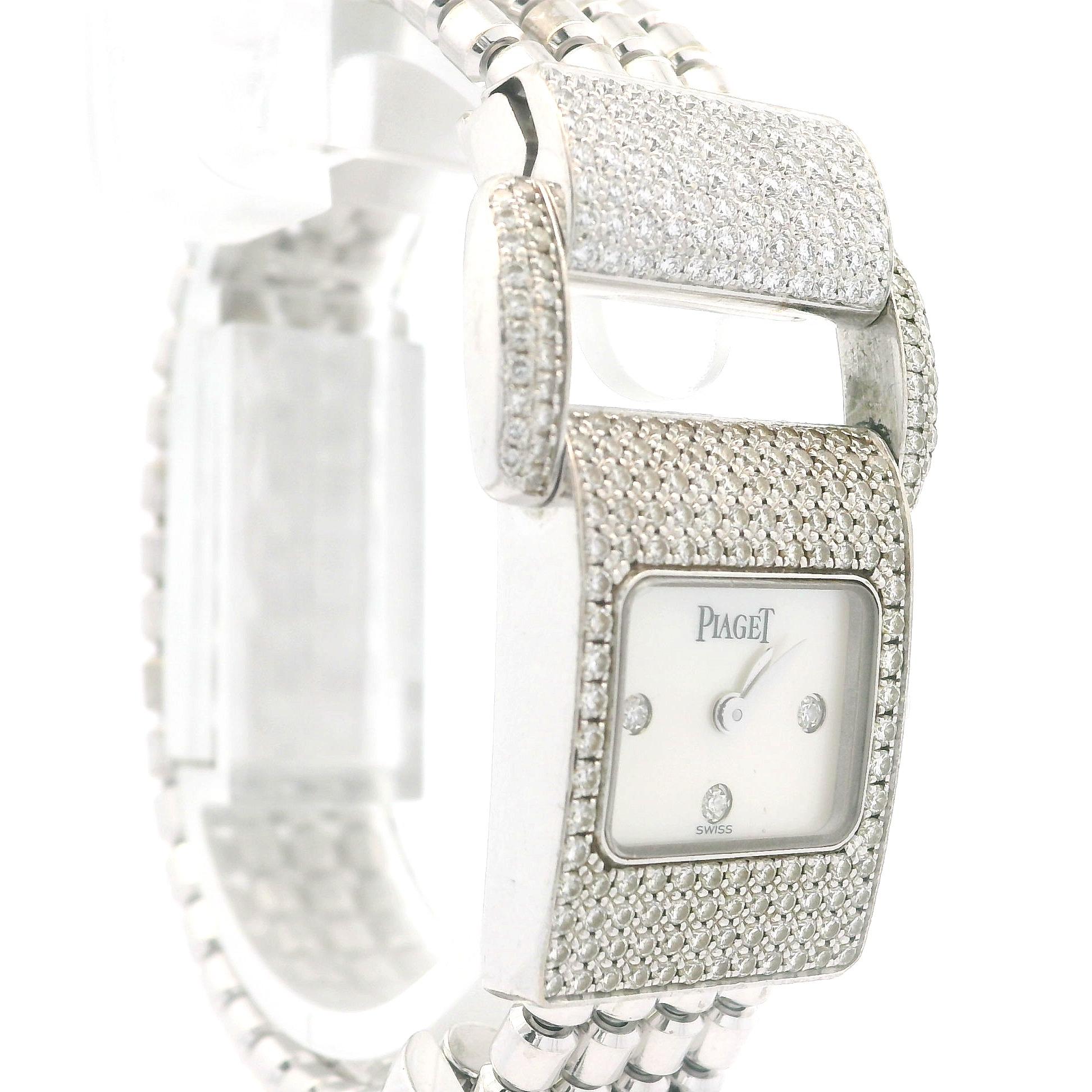 Piaget 18k Gold Miss Protocole 17mm Diamond Wrist Watch Tassel Bracelet Ref 5225 For Sale 11