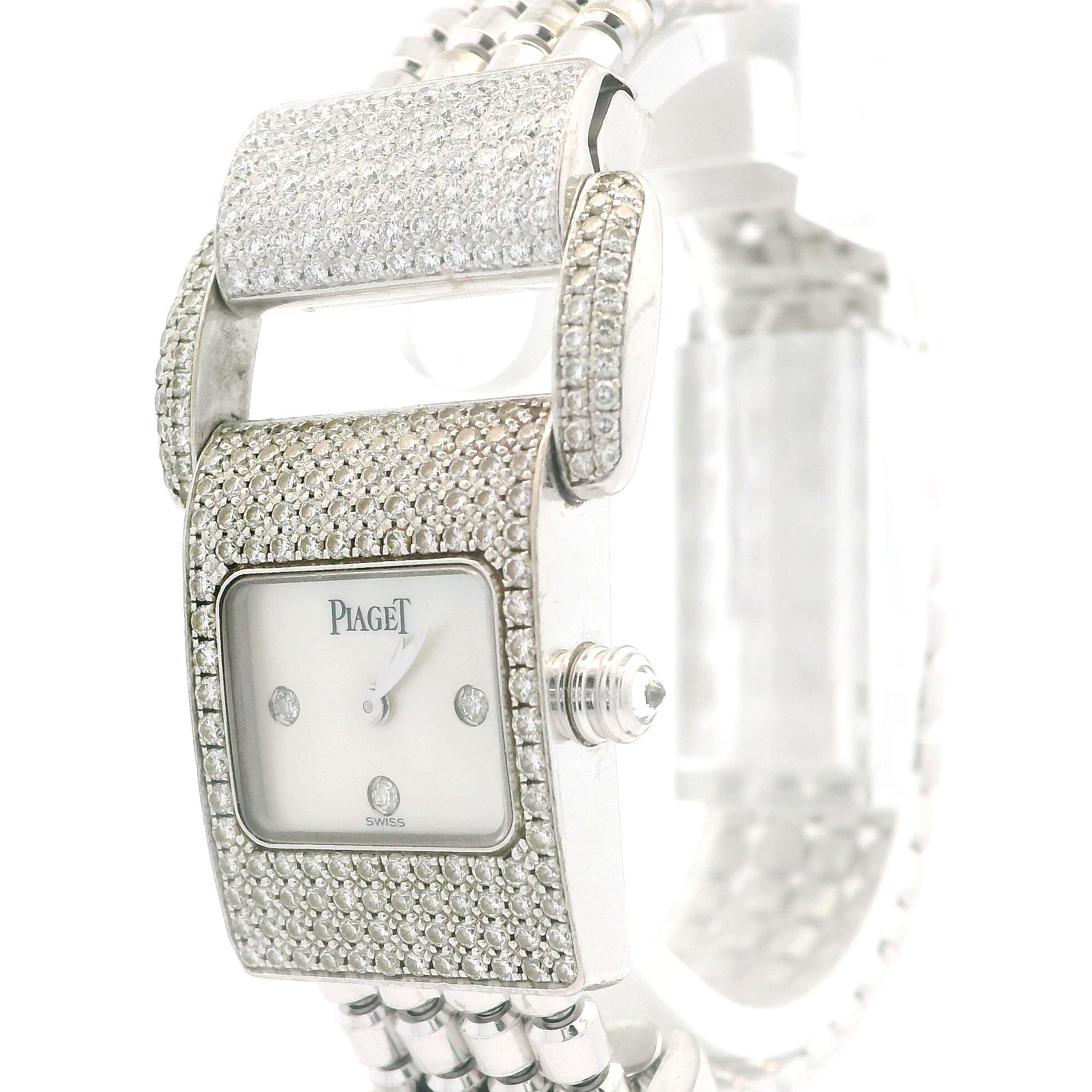 Piaget 18k Gold Miss Protocole 17mm Diamond Wrist Watch Tassel Bracelet Ref 5225 For Sale 12