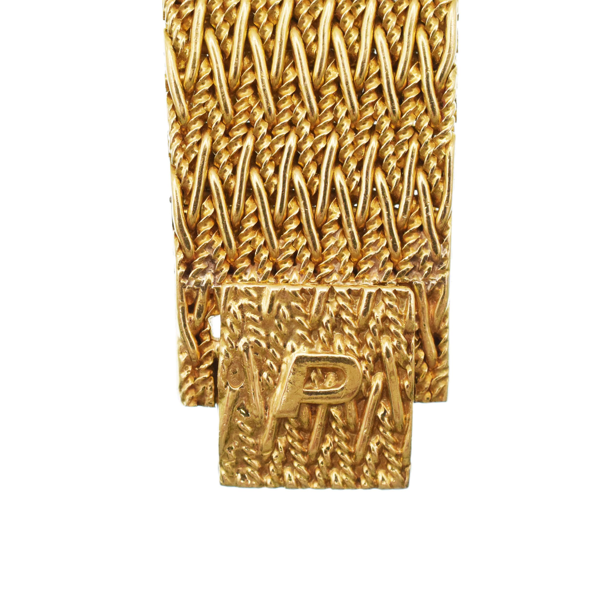 Piaget 18k Hexagon Wrist Watch with Diamond and Tiger eye accents. 4