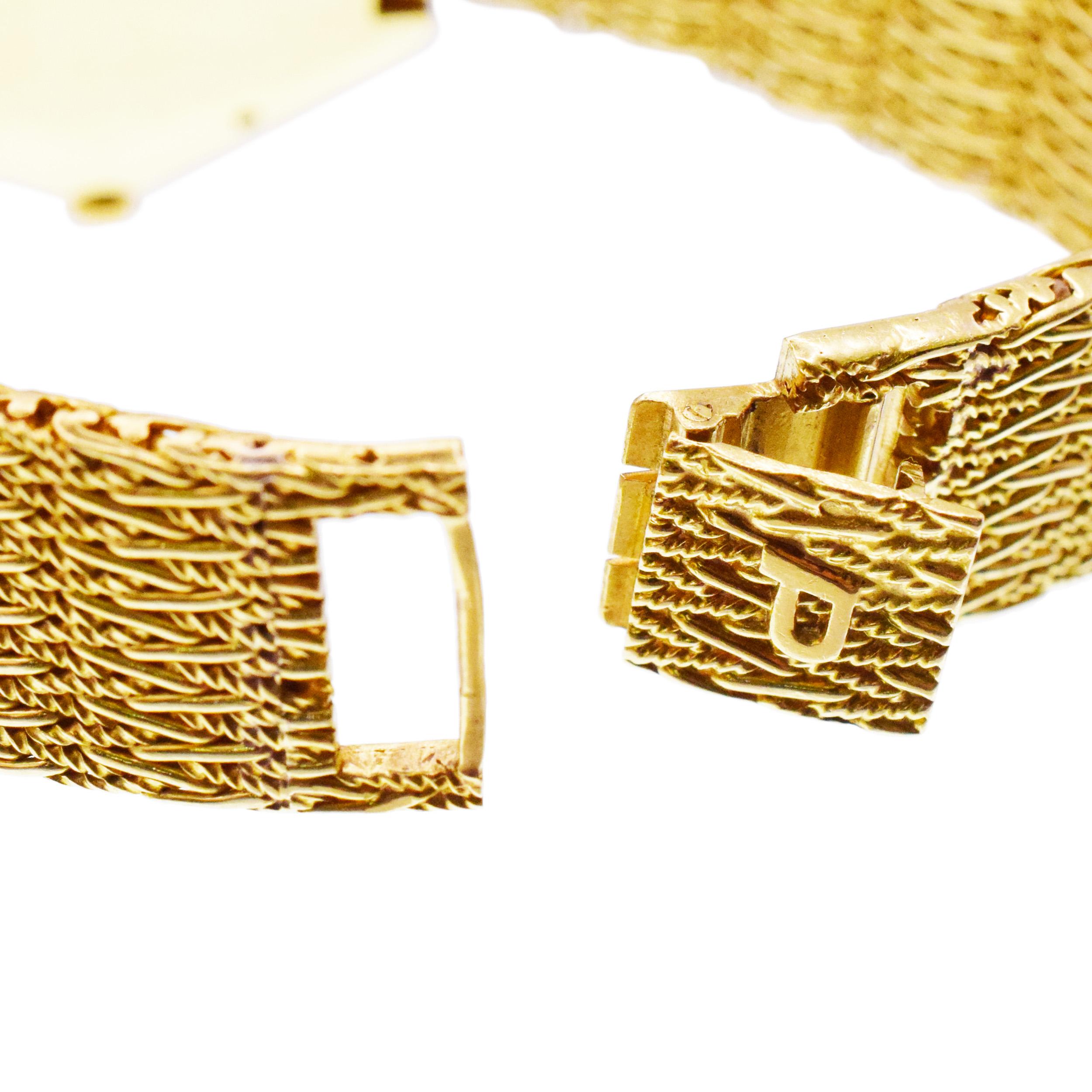 Piaget 18k Hexagon Wrist Watch with Diamond and Tiger eye accents. In Excellent Condition In New York, NY