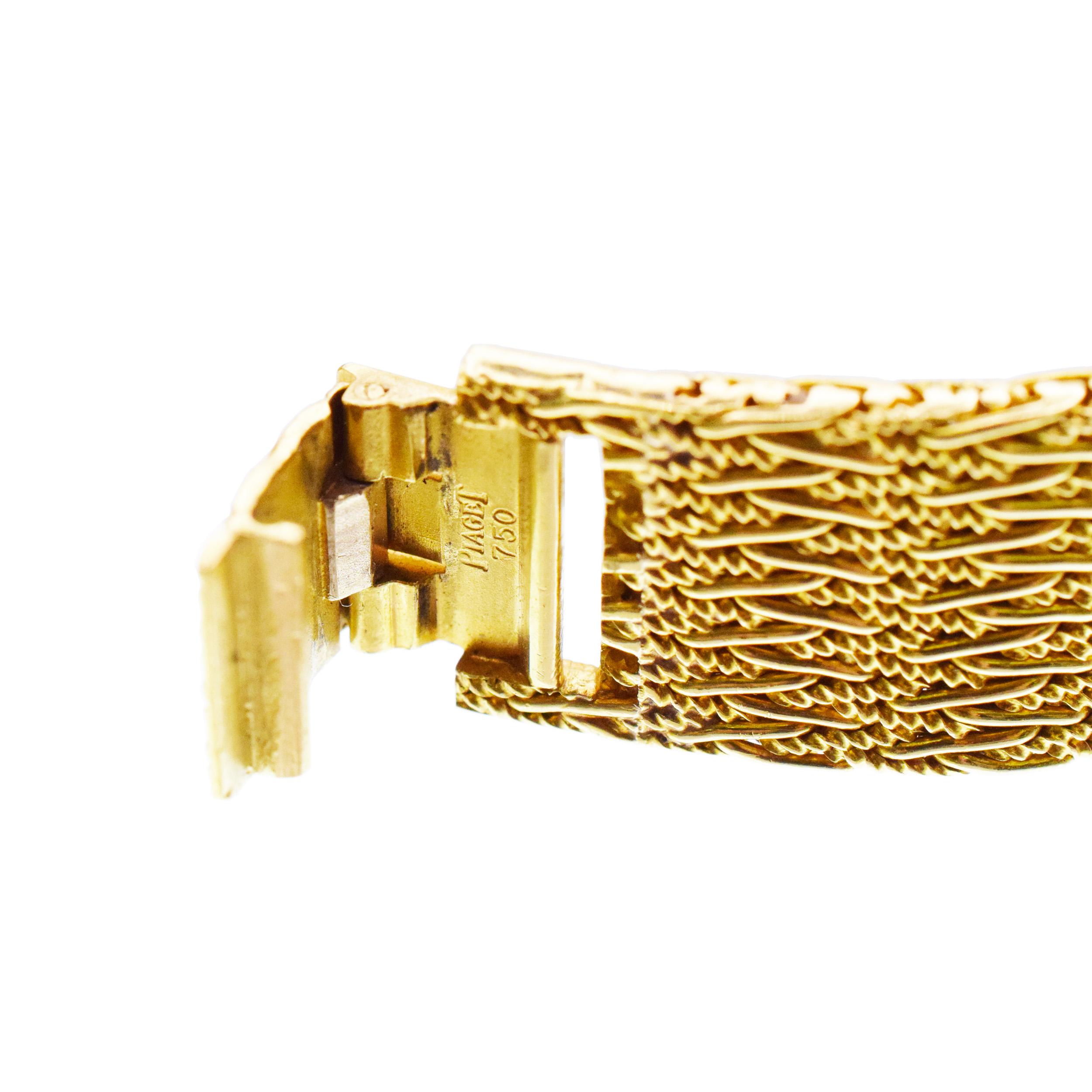 Piaget 18k Hexagon Wrist Watch with Diamond and Tiger eye accents. 3
