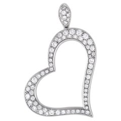 Piaget 18K White Gold 0.75ct Diamond Heart Pendant