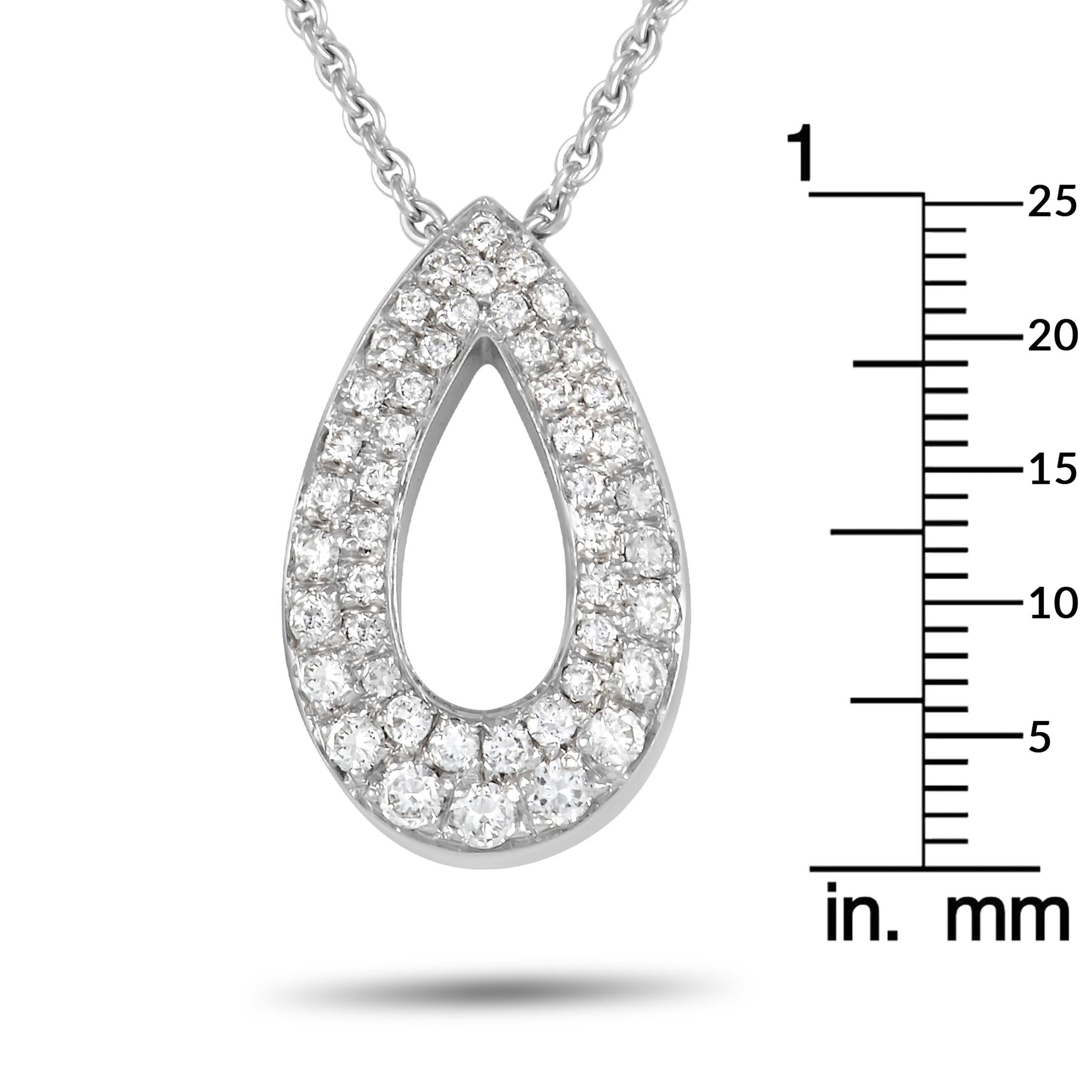 Women's Piaget 18K White Gold 0.85 Ct Diamond Pendant Necklace