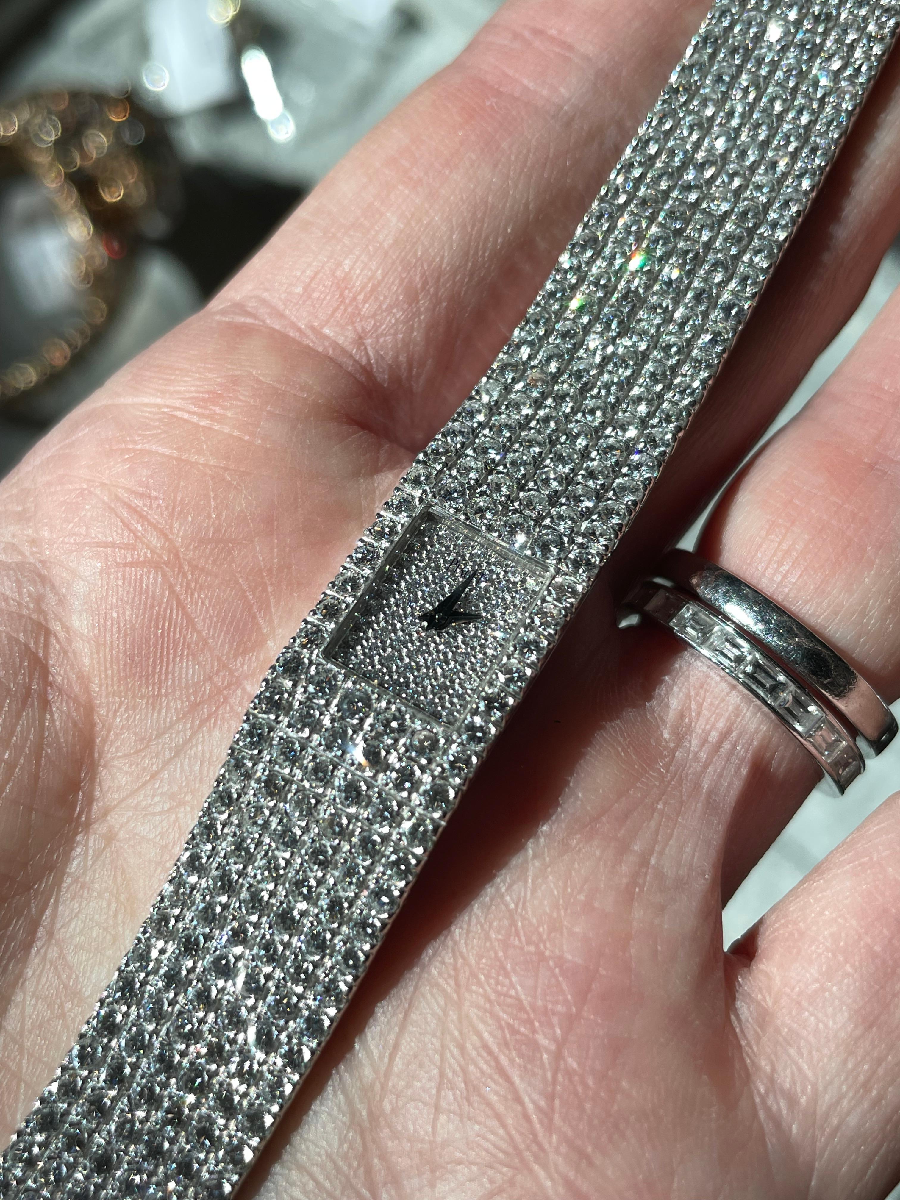 Piaget 18K White Gold 15201 Polo Evening Diamond Ladies Wrist Watch For Sale 2
