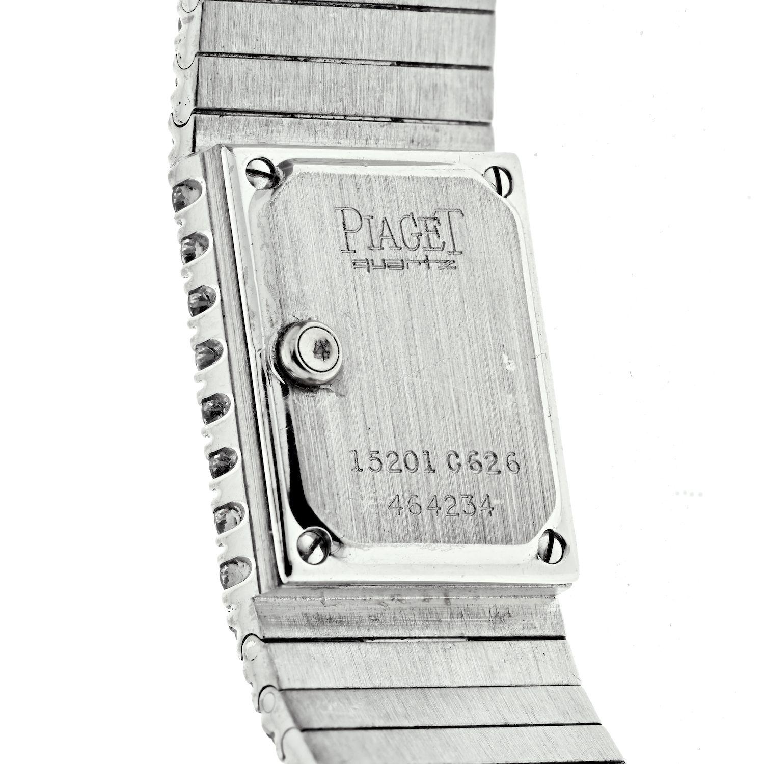 Piaget Montre-bracelet polo de soirée en or blanc 18 carats avec diamants, pour femmes 15201 Excellent état - En vente à New York, NY