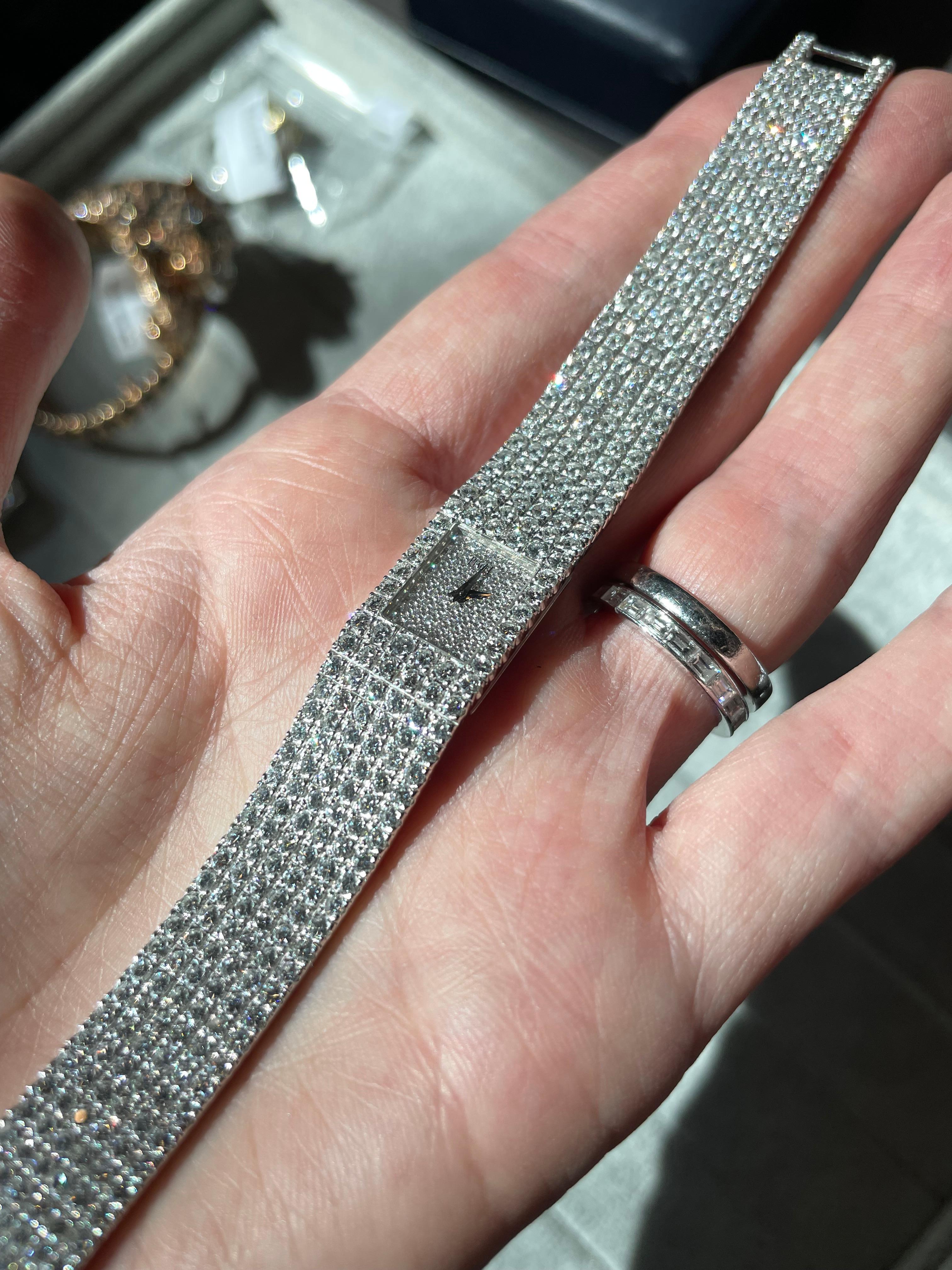 Women's Piaget 18K White Gold 15201 Polo Evening Diamond Ladies Wrist Watch For Sale