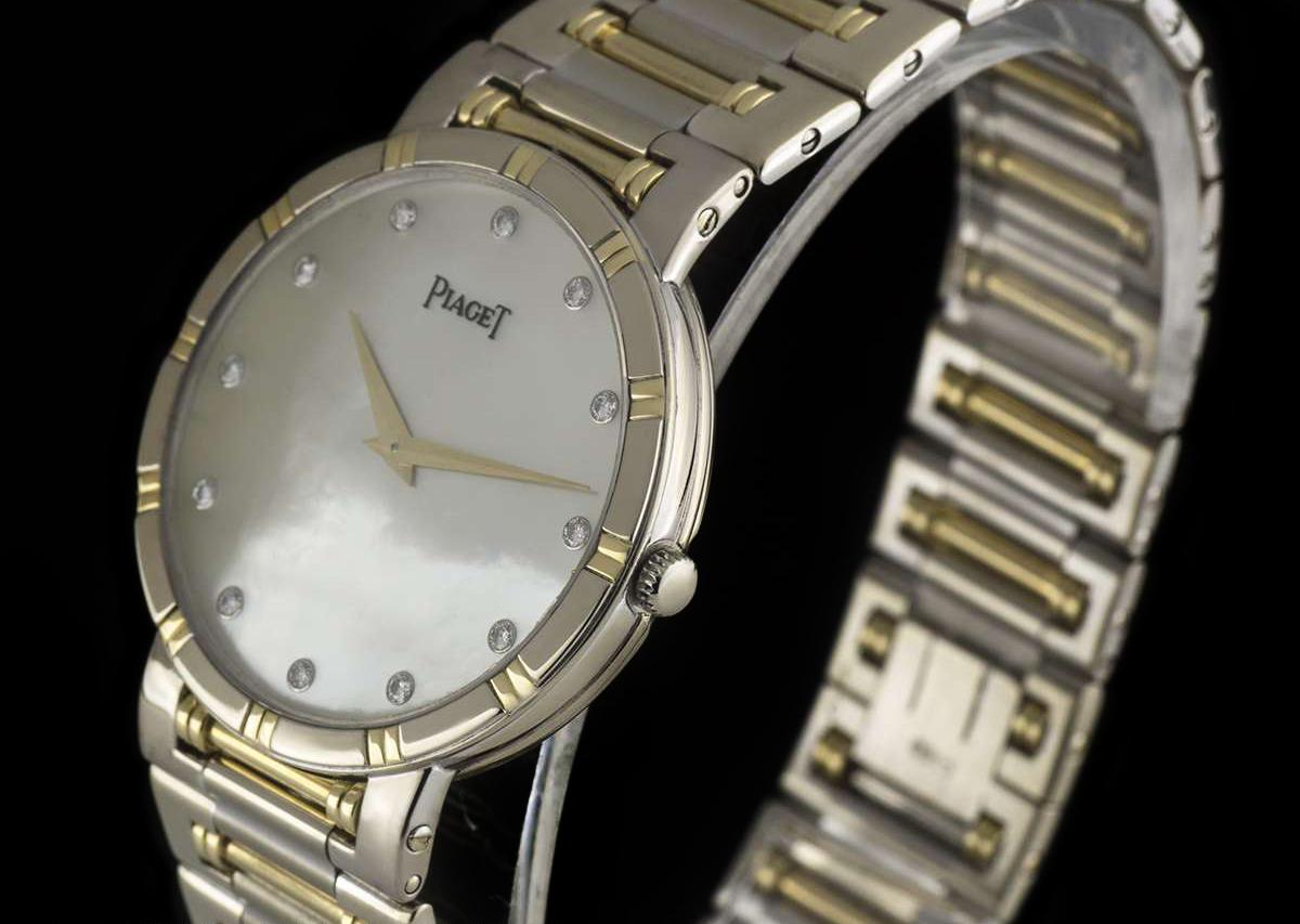 Piaget 18k White Gold and 18k Yellow Gold Mother of Pearl Diamond Dial 84023K81 In Excellent Condition In London, GB