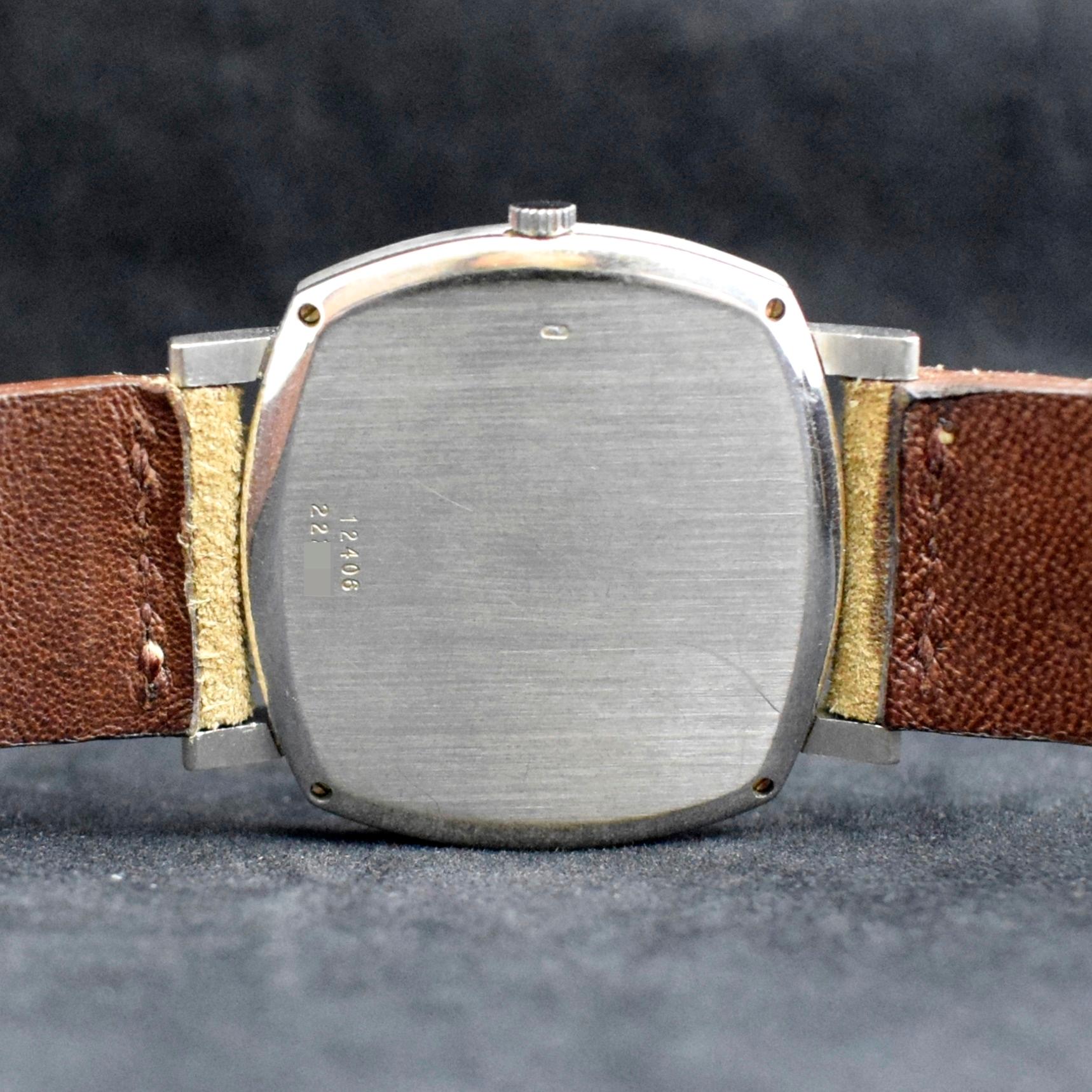 Piaget 18K White Gold Black Tie-Emperador Lapis Dial 12406 Automatic, 1970s 1