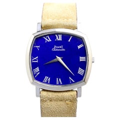Piaget 18K White Gold Black Tie-Emperador Lapis Dial 12406 Automatic, 1970s