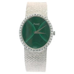 Piaget 18K White Gold Malachite Dial Diamond Bezel Ladies Watch Piaget 18K White Gold Malachite Dial Diamond Bezel Ladies Watch