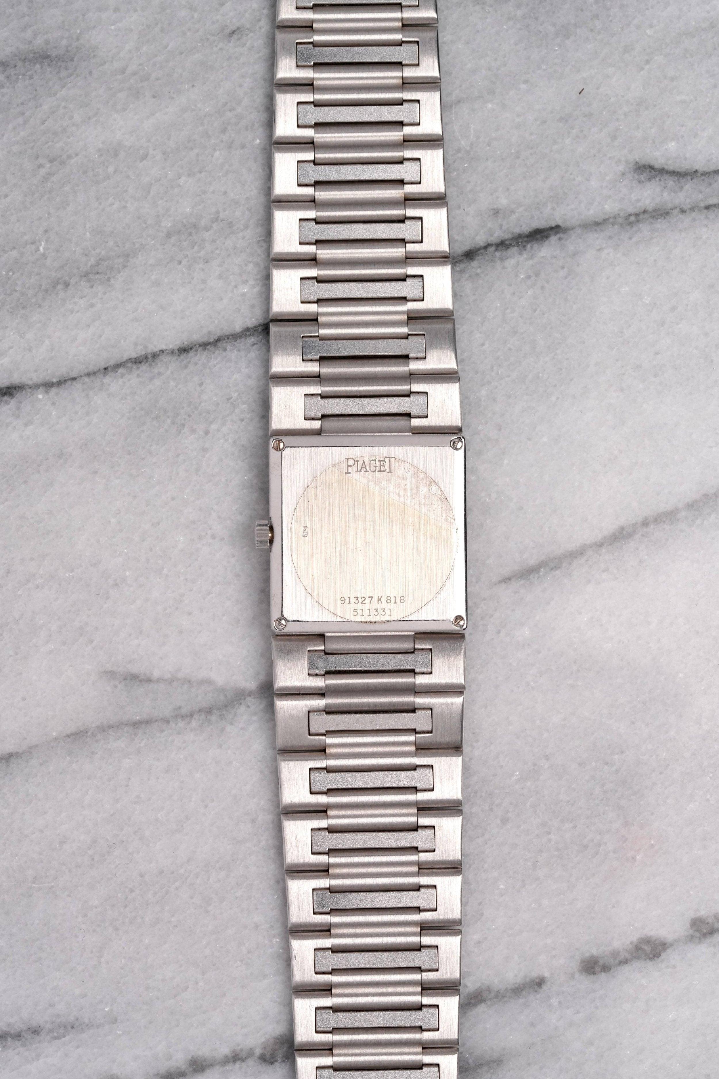 Femenino o masculino Reloj Piaget de oro blanco de 18 quilates con MOP y esfera de diamantes, años 80 en venta