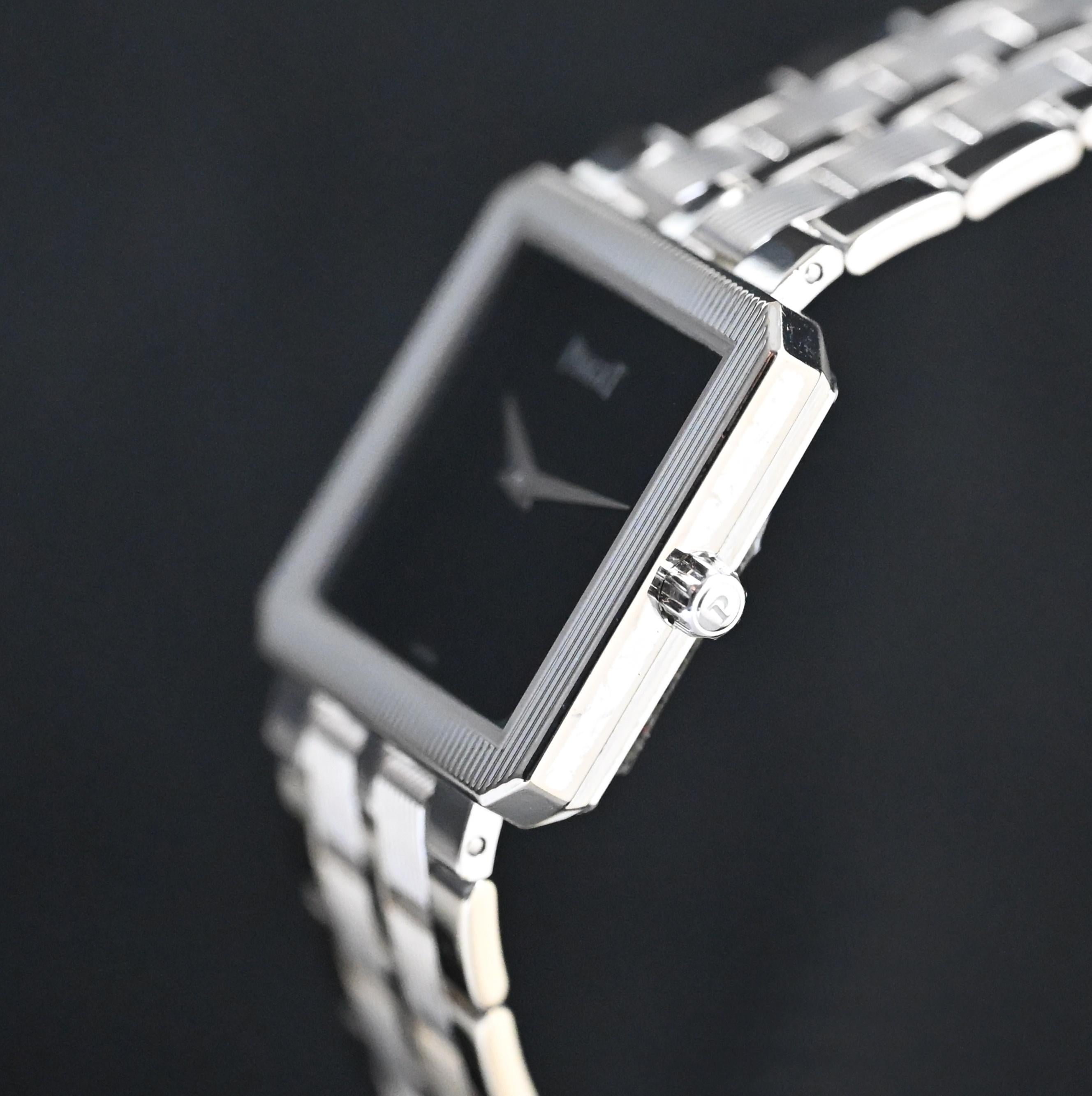 Women's or Men's Piaget 18K White Gold Onyx Dial Quartz 50154 M601D with box For Sale