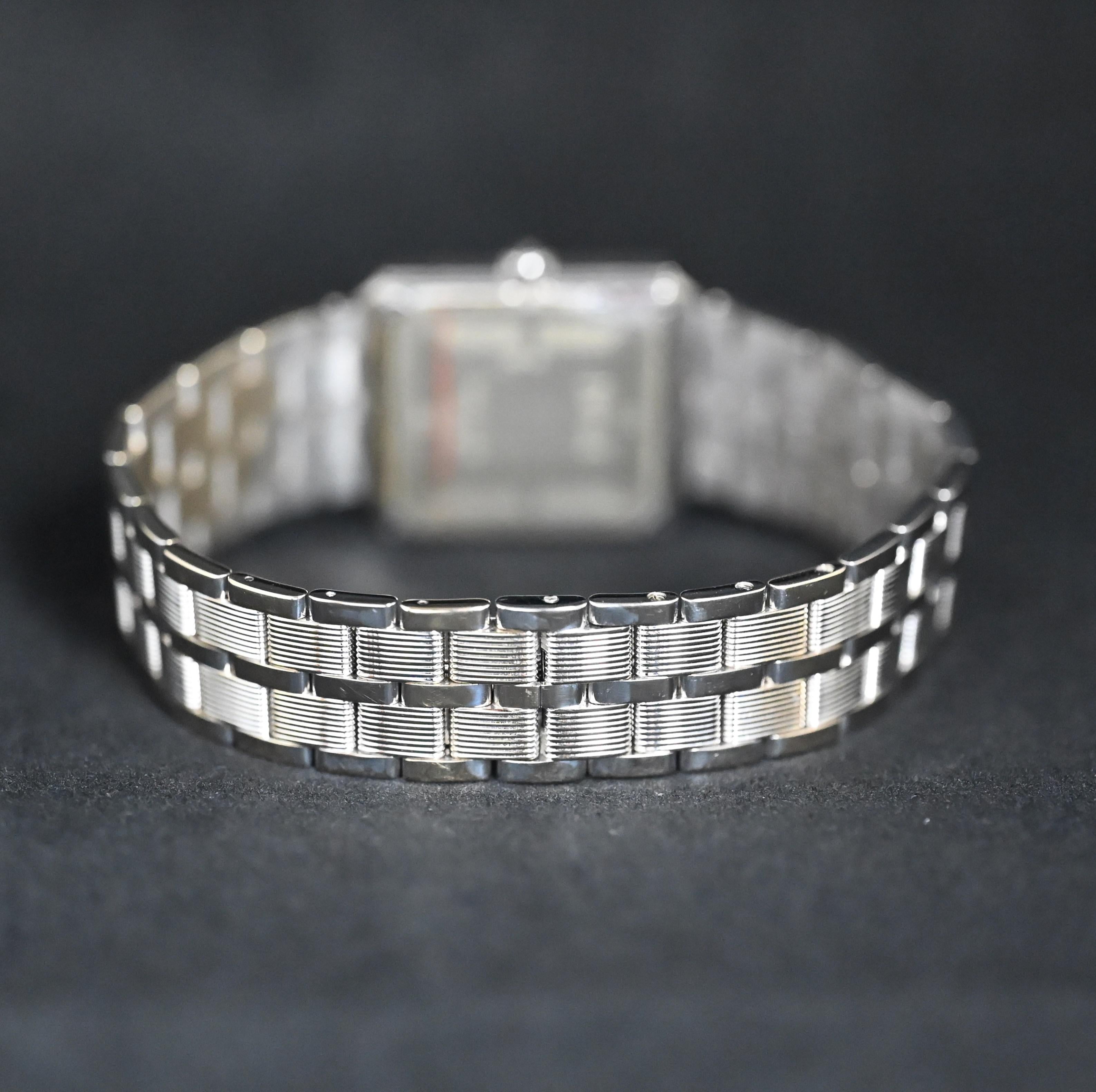 Piaget 18K White Gold Onyx Dial Quartz 50154 M601D with box For Sale 3