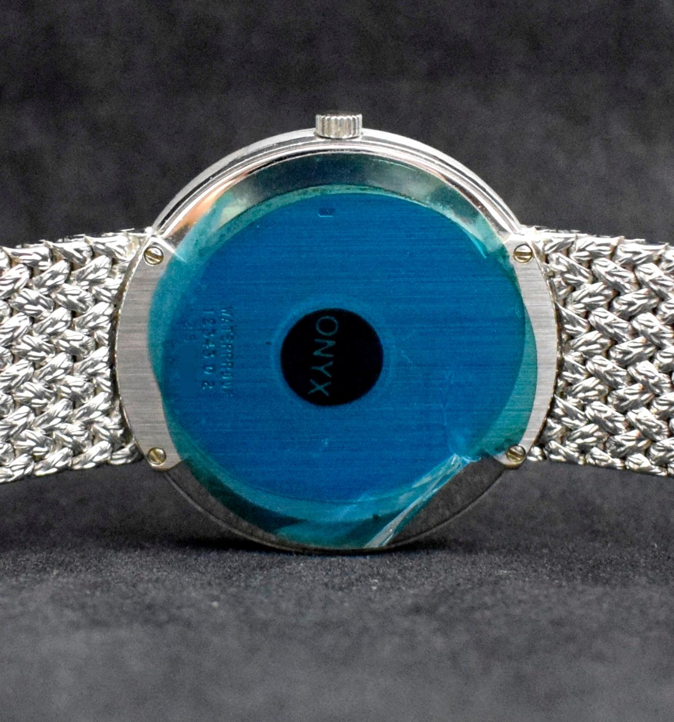 Piaget 18K White Gold Onyx & Diamond Dial Automatic 12343 D2, 1970's 1