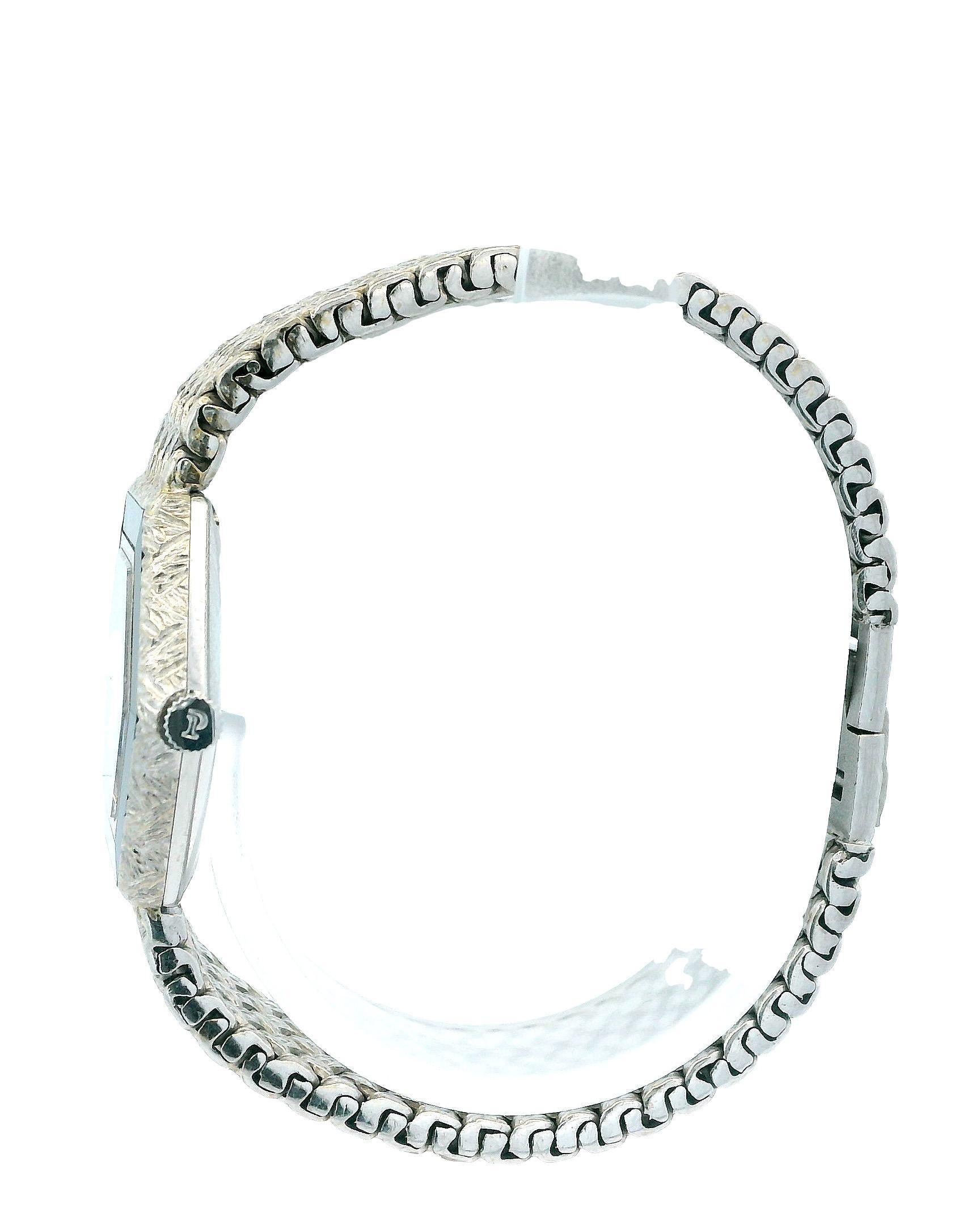 Piaget 18k White Gold Onyx & Pave Dial Ladies Watch For Sale 1