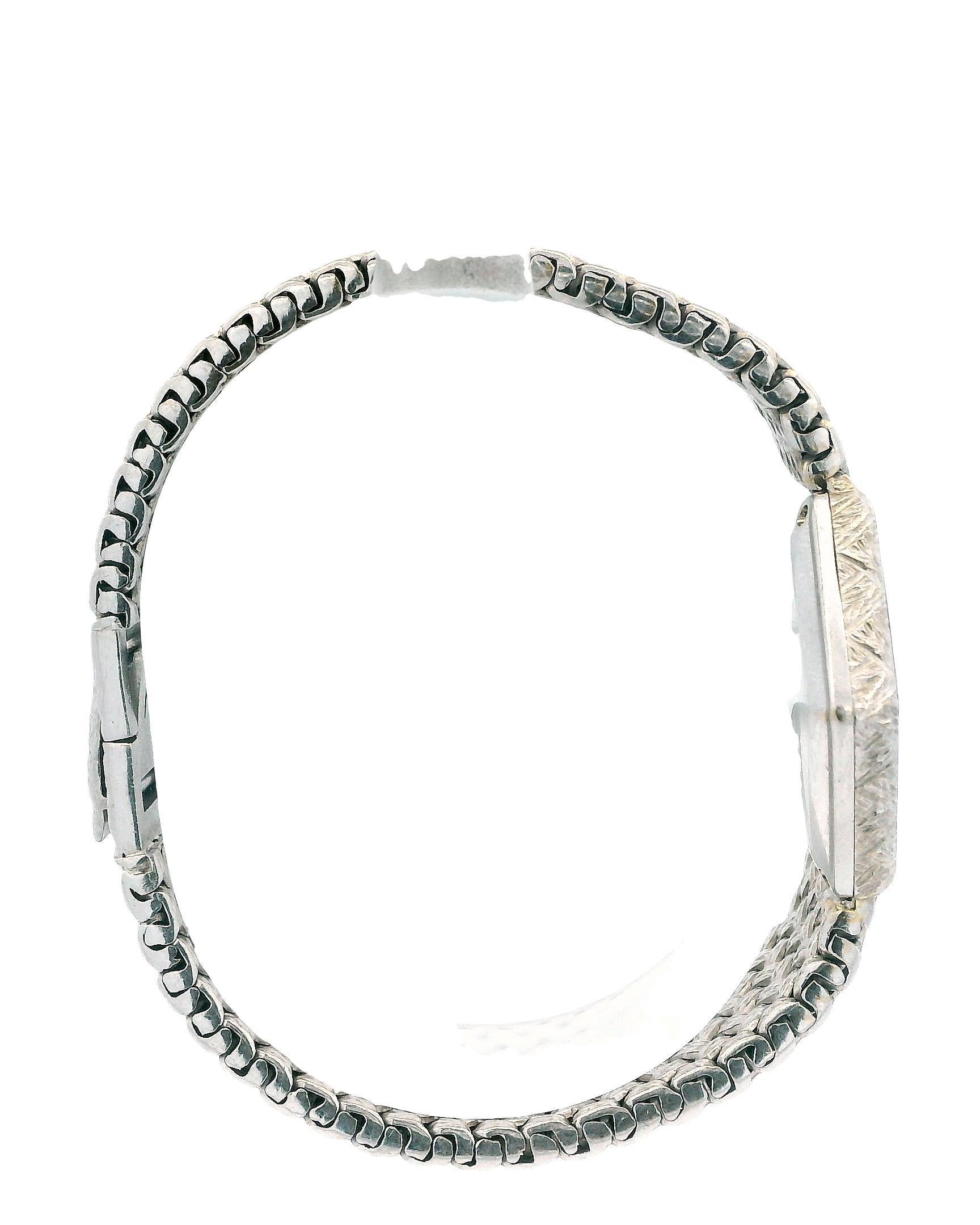 Piaget 18k White Gold Onyx & Pave Dial Ladies Watch For Sale 3