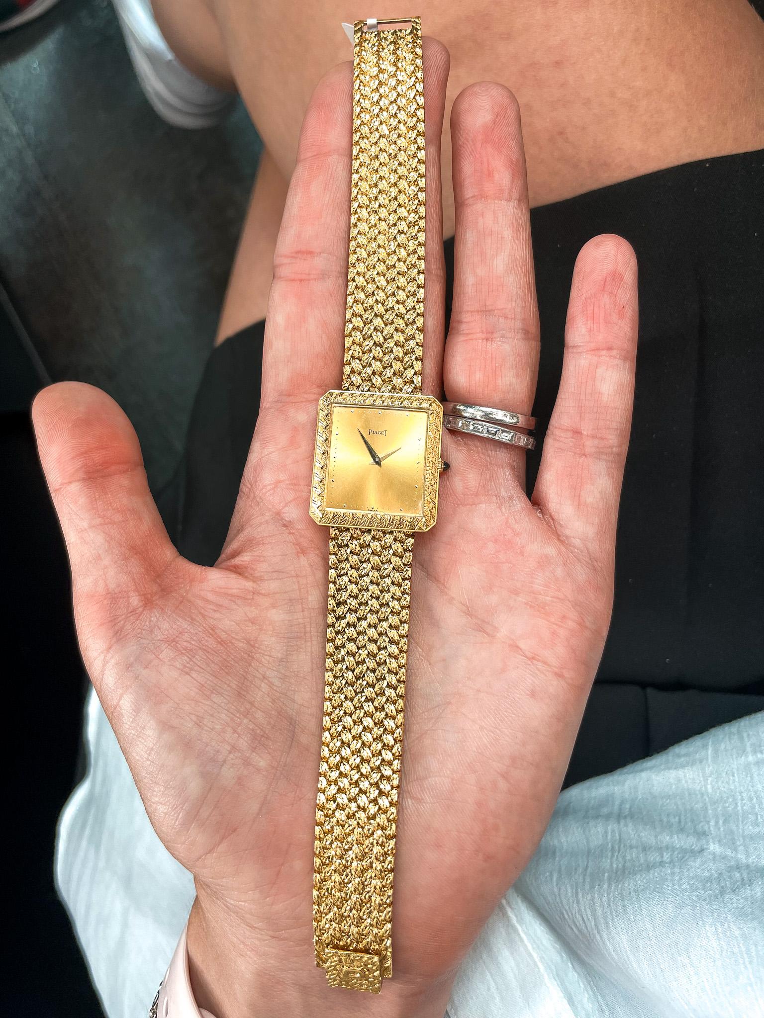 Piaget: 18 Karat Gelbgold 1970er Jahre Vintage Armbanduhr 3