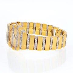 Piaget 18K Yellow Gold 23mm Round Dial Diamond Polo Watch
