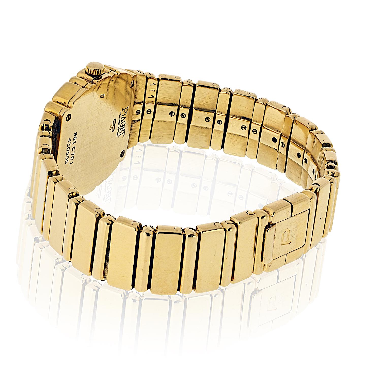 Taille ronde Montre Piaget Polo en or jaune 18 carats, cadran rond 23 mm en vente